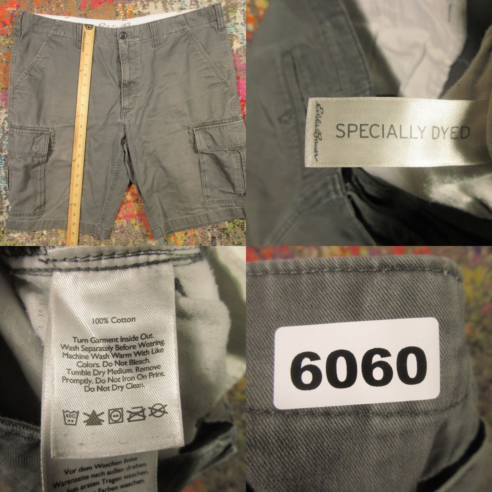 Eddie Bauer Eddie Bauer Shorts Mens 39 Gray Cotton Canvas Cargo Pocket Outdoor Outdoor Hiking Casual Mid 39in Waist Regular Flat Front Zip Cargo Pockets Mens Size US 39 - 8 Thumbnail