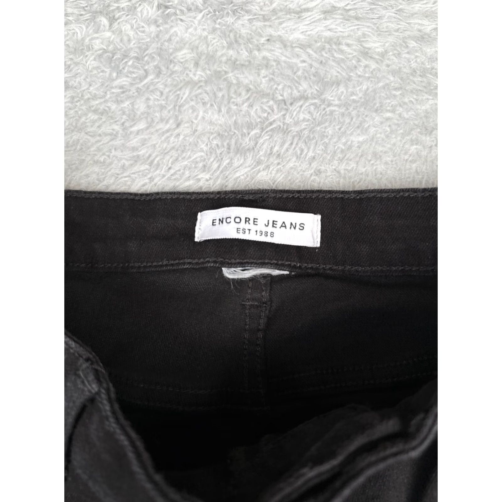 Vintage Encore Jeans Womens Flared High Rise Black Denim 29x25 Regular Cotton Blend 5-Pocket Design Jeans Mens? Womens? Size 29" - 6 Thumbnail