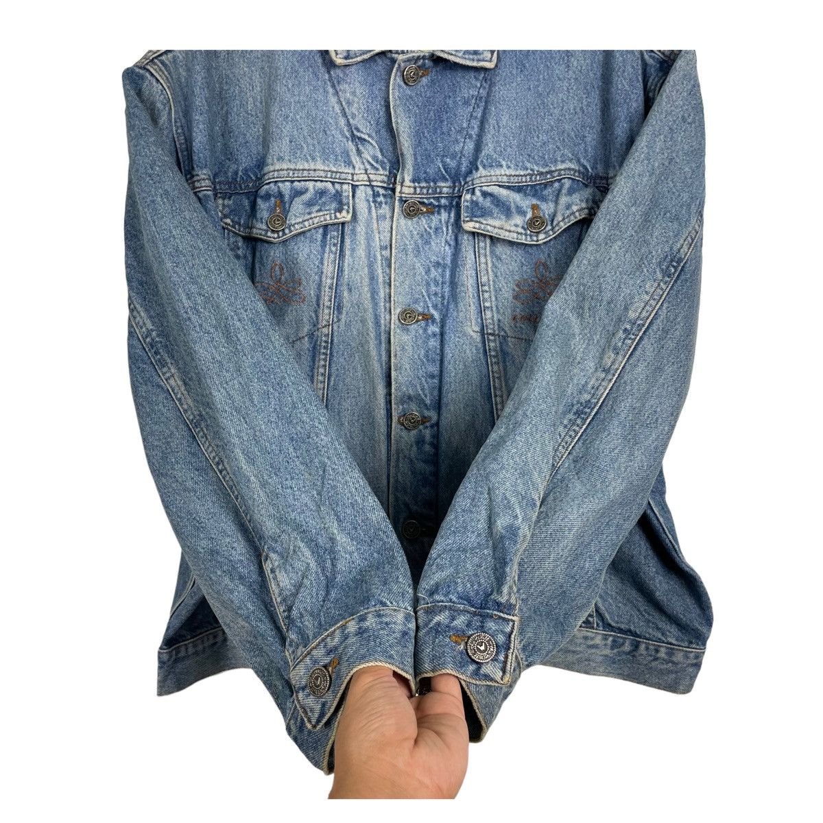 Other 💥80s THE WALL ITALY BOMBER DENIM JACKET Size US M / EU 48-50 / 2 - 7 Thumbnail