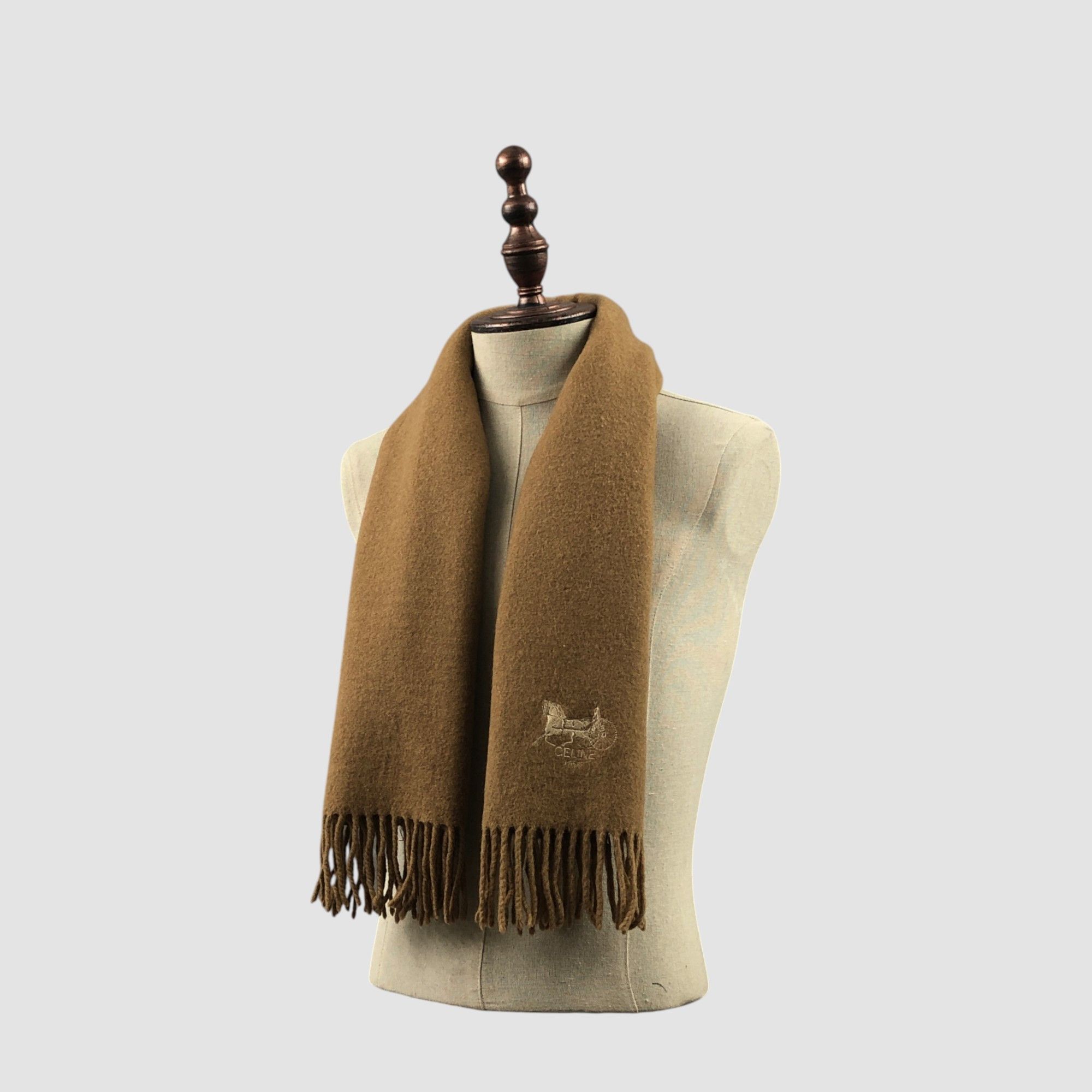 Celine Vintage Celine Scarf Muffler Wool Shawls Babushka Scarves Size ONE SIZE - 2 Thumbnail