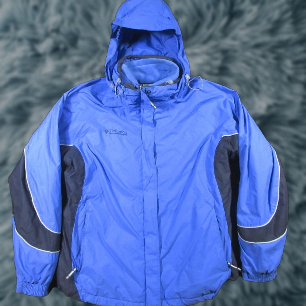 Vintage Columbia Jacket Womens XL Blue 3 in 1 Hooded Fleece Liner Ski Outdoor Coat New title Size XL / US 12-14 / IT 48-50 - 1 Thumbnail