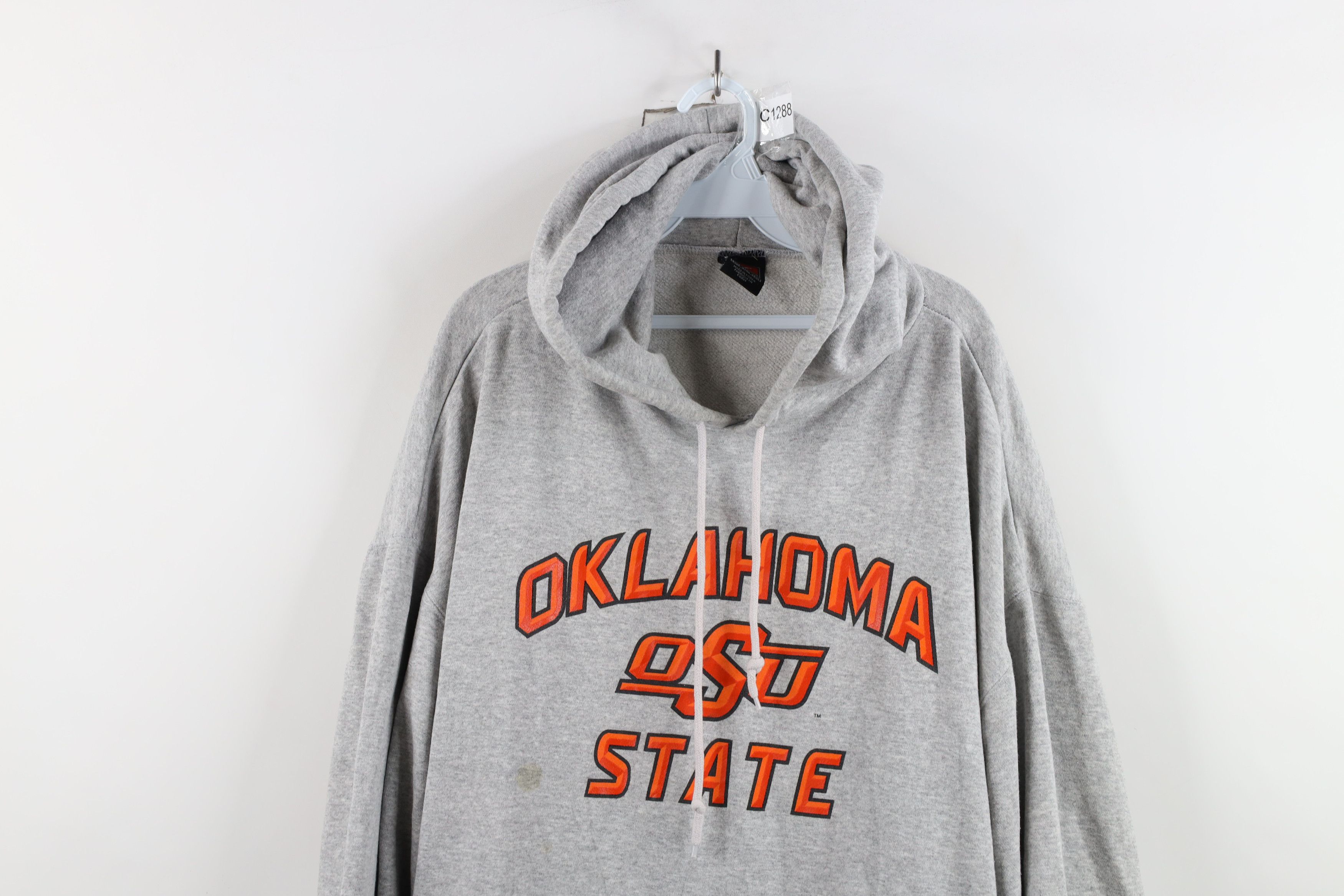 Nike × Vintage Vintage Nike Oklahoma State University Football Hoodie Gray Size US XXL / EU 58 / 5 - 2 Thumbnail