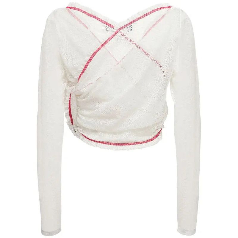 Y/Project Twisted Lace L/S Top, White Medium FR38 Size M / US 6-8 / IT 42-44 - 6 Thumbnail