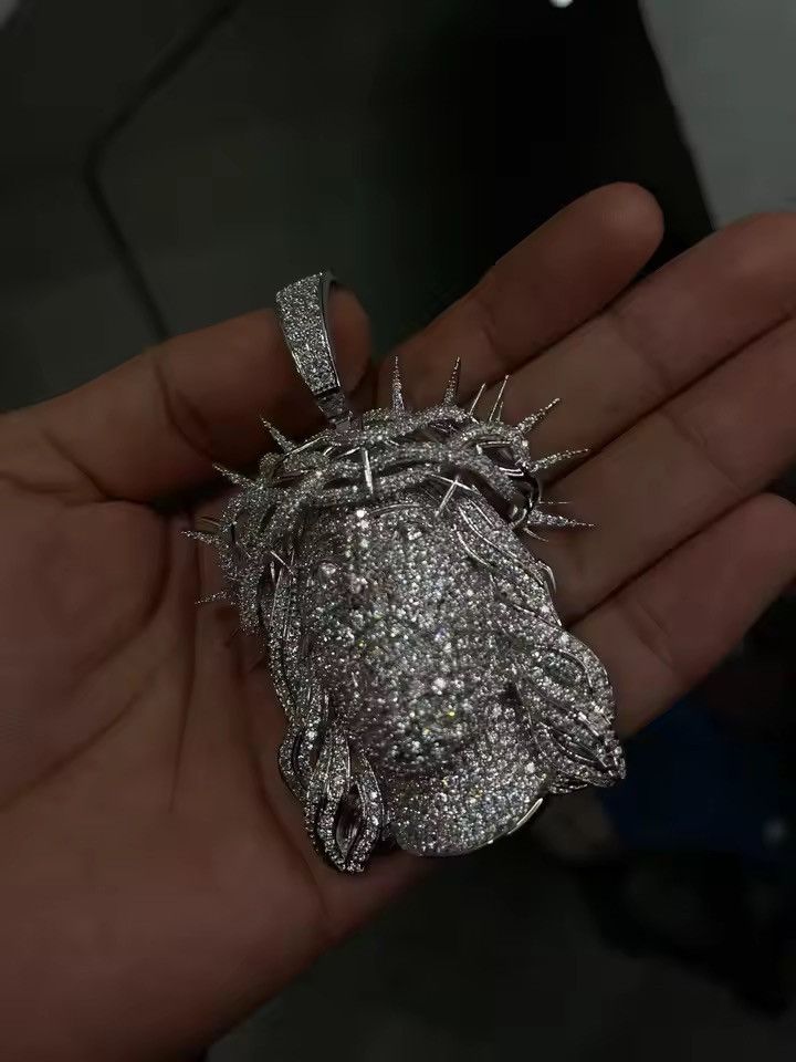 Jewelry Iced Out Ratten Jesus Necklace Pendant 60 cm Chain Size ONE SIZE - 6 Thumbnail