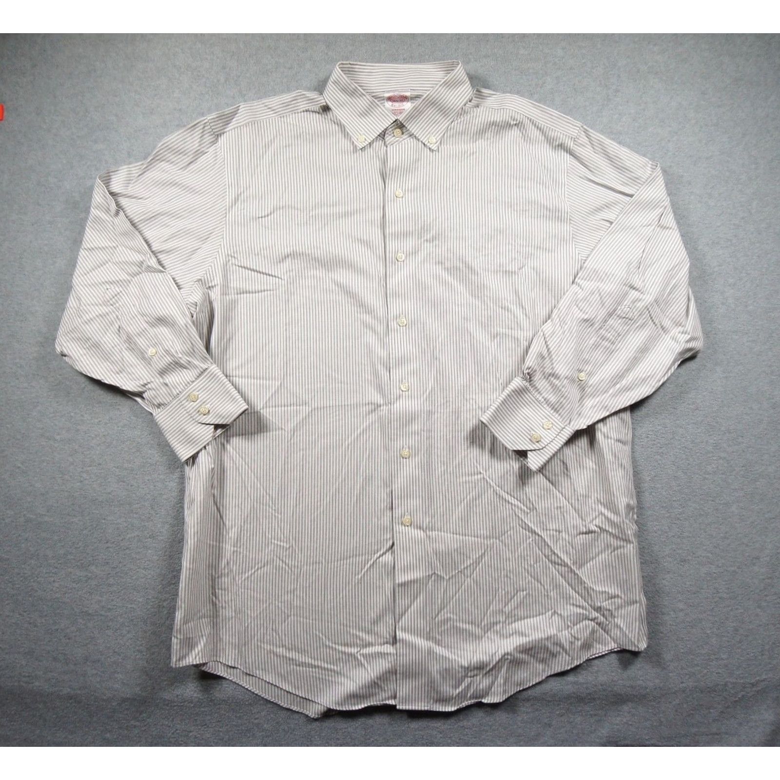 Brooks Brothers Brooks Brothers Shirt Mens 16.5 / 32 Gray Button Down Striped Madison Supima Size US XS / EU 42 / 0 - 2 Thumbnail