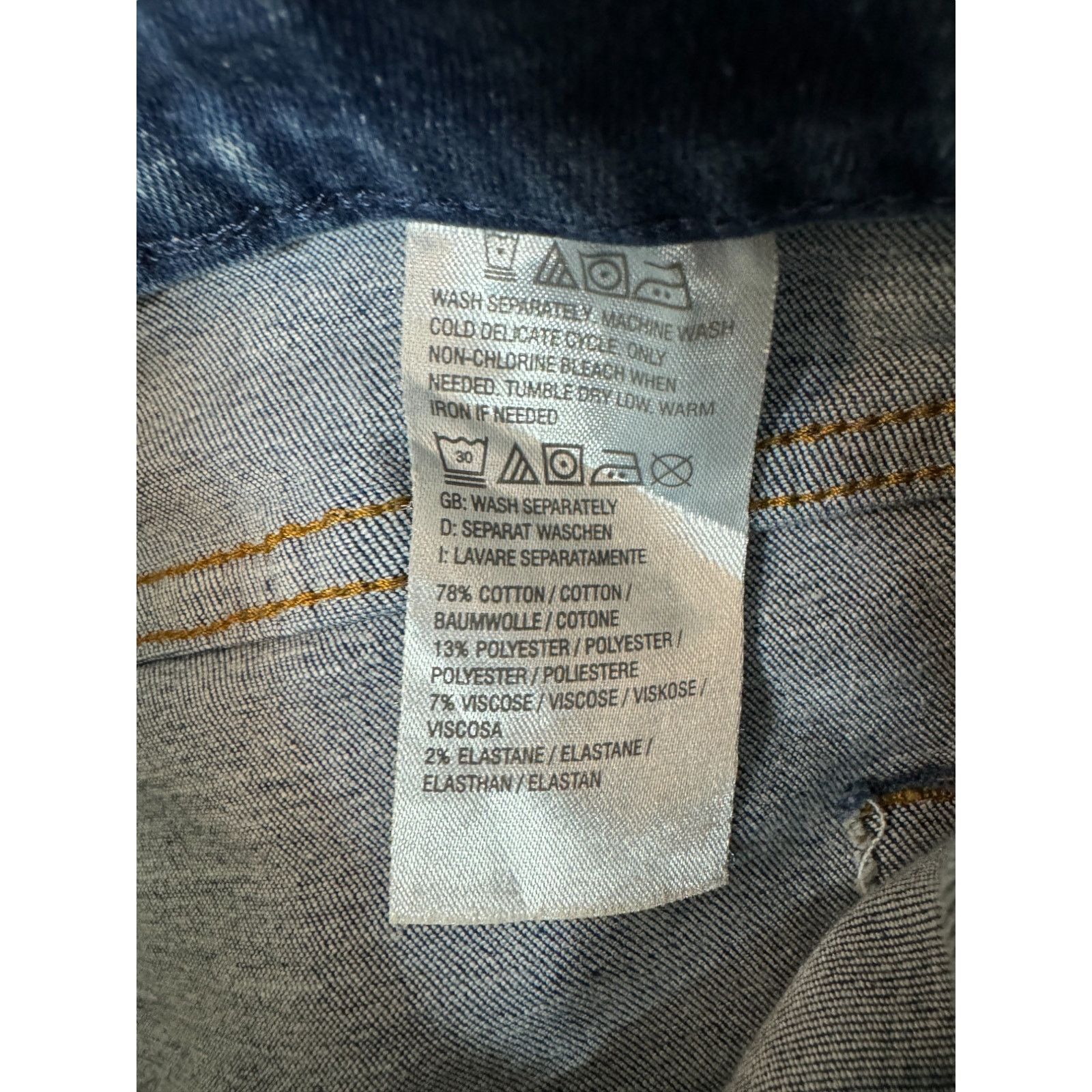 Denim & Co. Denim & Co. Stretch Wide Leg Jeans with Seam Detail 14 Reg. Size 36" / US 14 / IT 50 - 12 Thumbnail