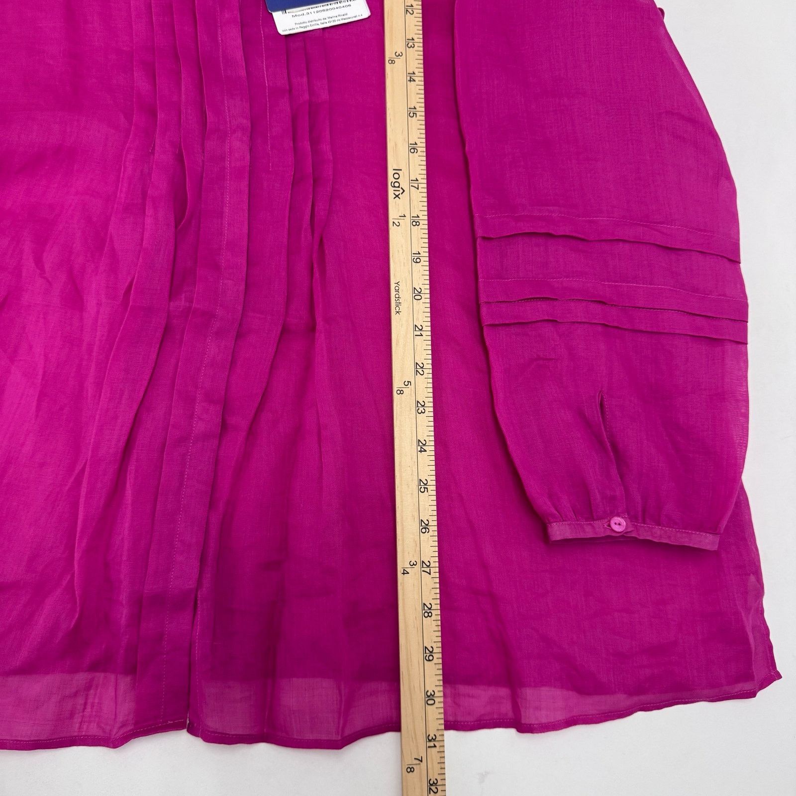 Marina Rinaldi Marina Rinaldi BOEMIA Ramie Long Sleeve Top Pink Magenta 18 Size XXL / US 16-18 / IT 52-54 - 7 Thumbnail