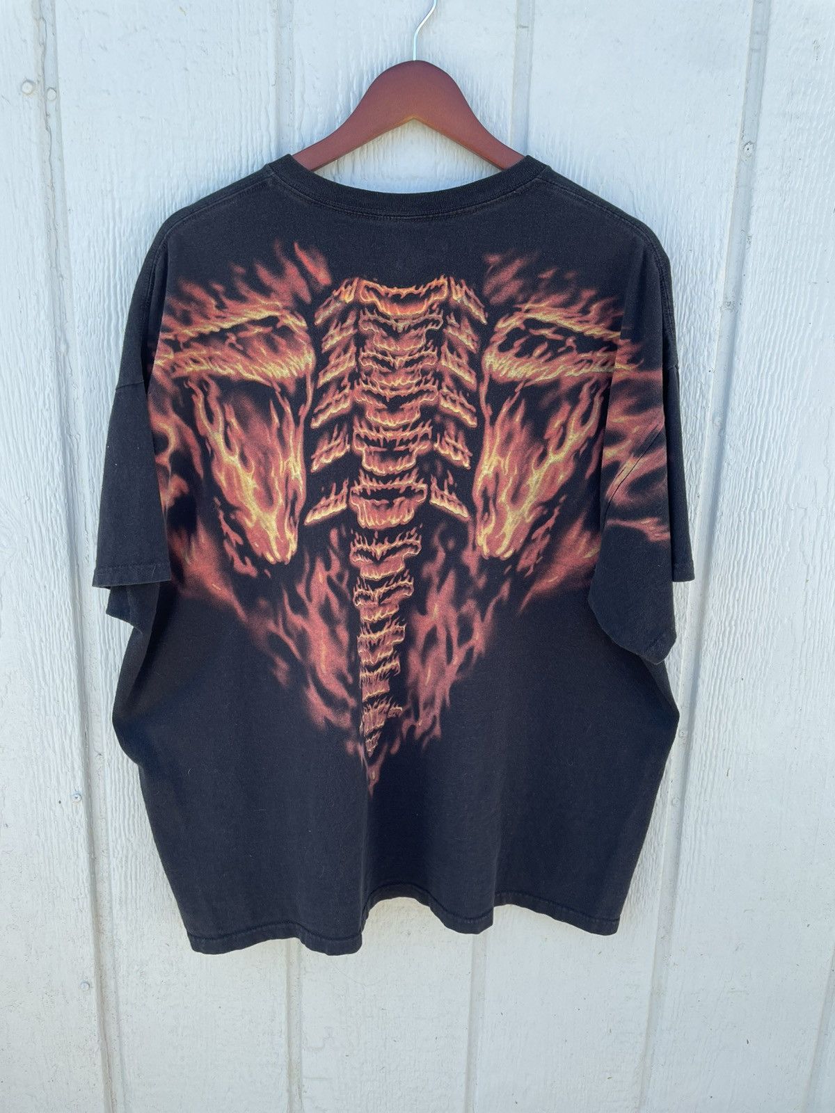 Liquid Blue Liquid Blue Flaming Skull Skull Fire Spine T Shirt XXL AOP Size US XXL / EU 58 / 5 - 4 Thumbnail