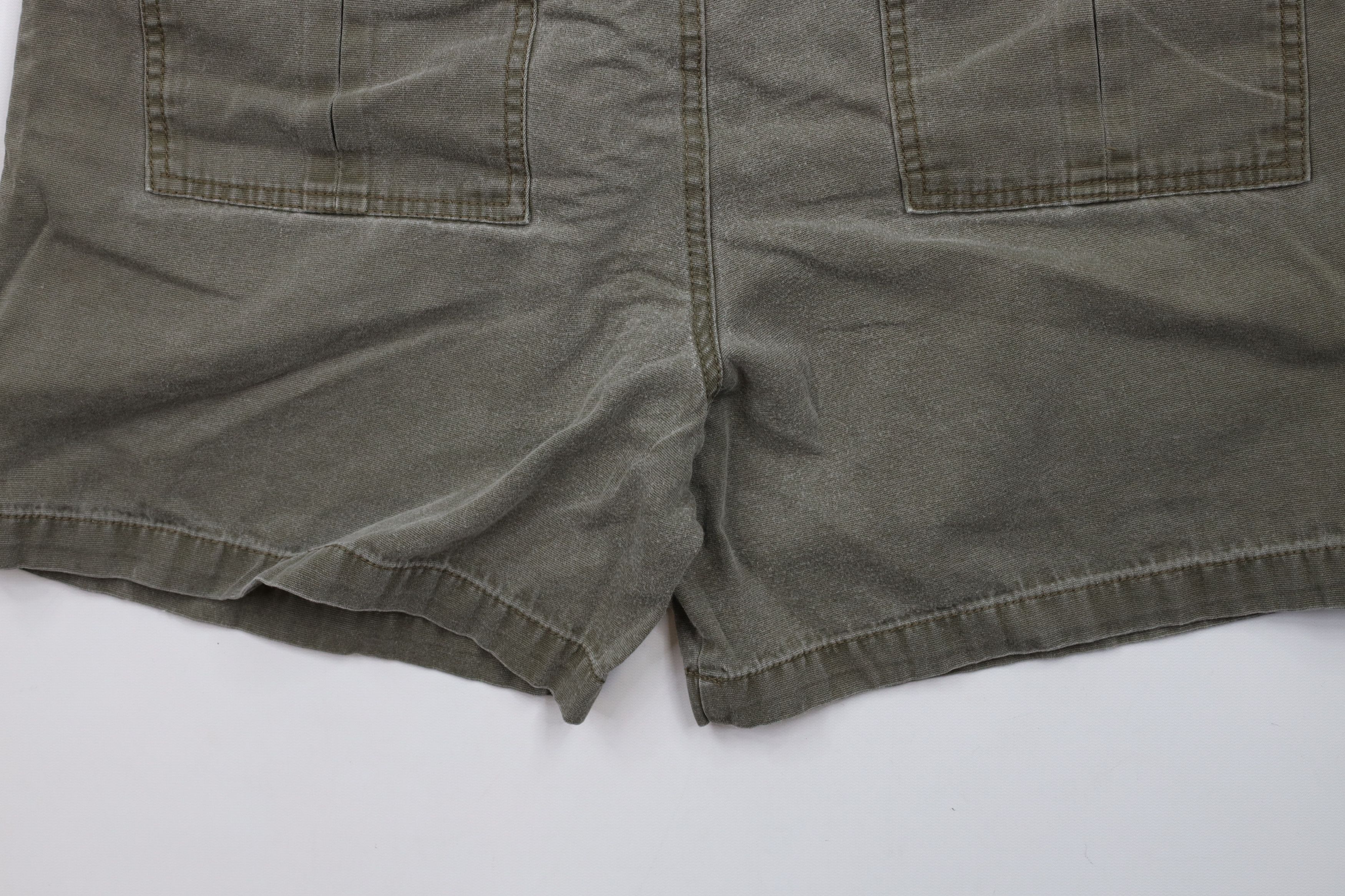 Vintage Vintage 90s Streetwear Knee Stonewash Cargo Shorts Green Size US 36 / EU 52 - 11 Thumbnail