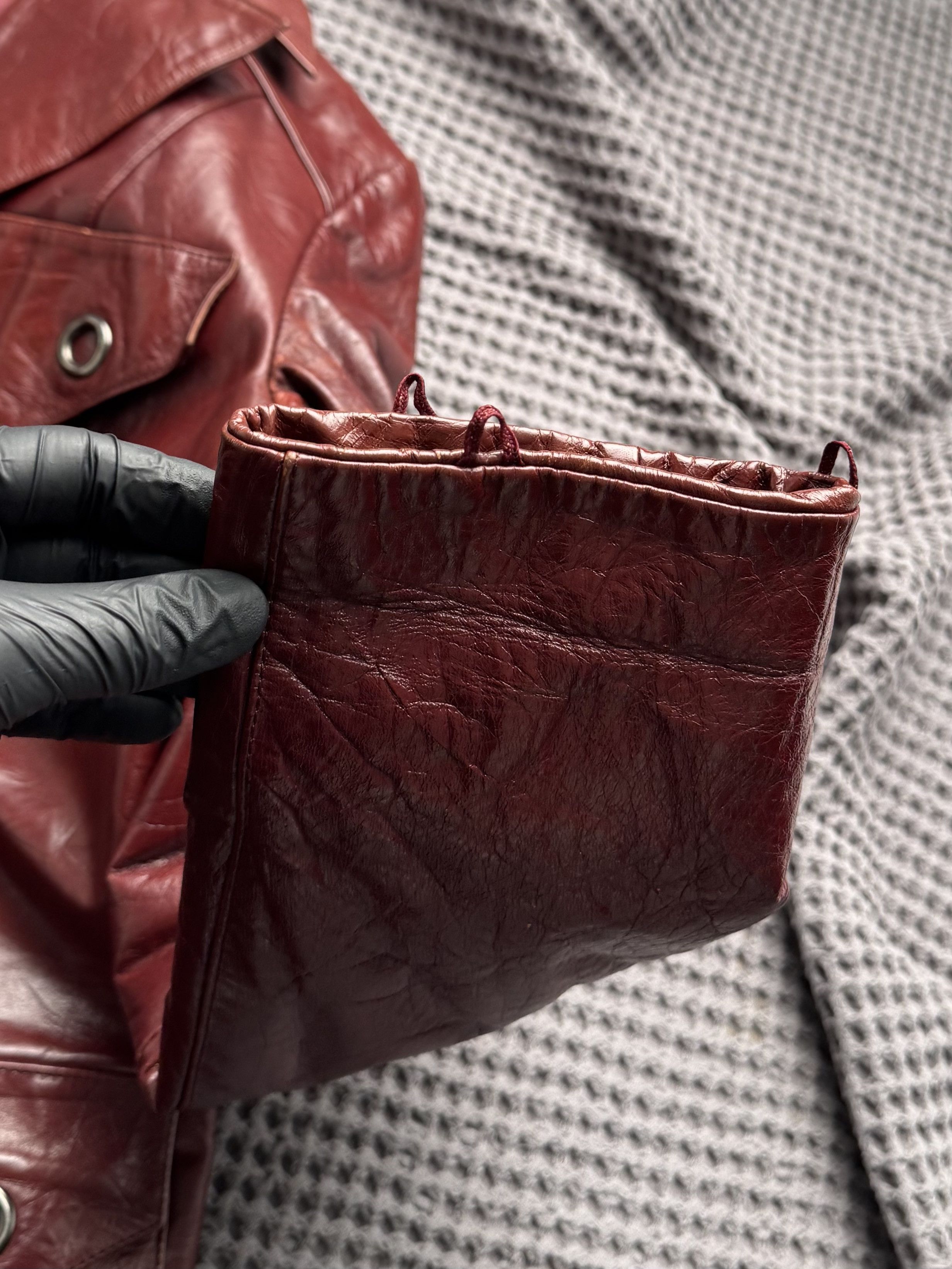 Vintage Vintage Burgundy Leather Coat Jacket Long Blazer Size M / US 6-8 / IT 42-44 - 10 Thumbnail