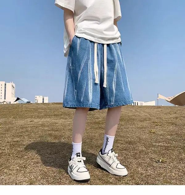 VIBE Blue High Street Vintage Casual Denim Shorts Size US 30 / EU 46 - 8 Thumbnail
