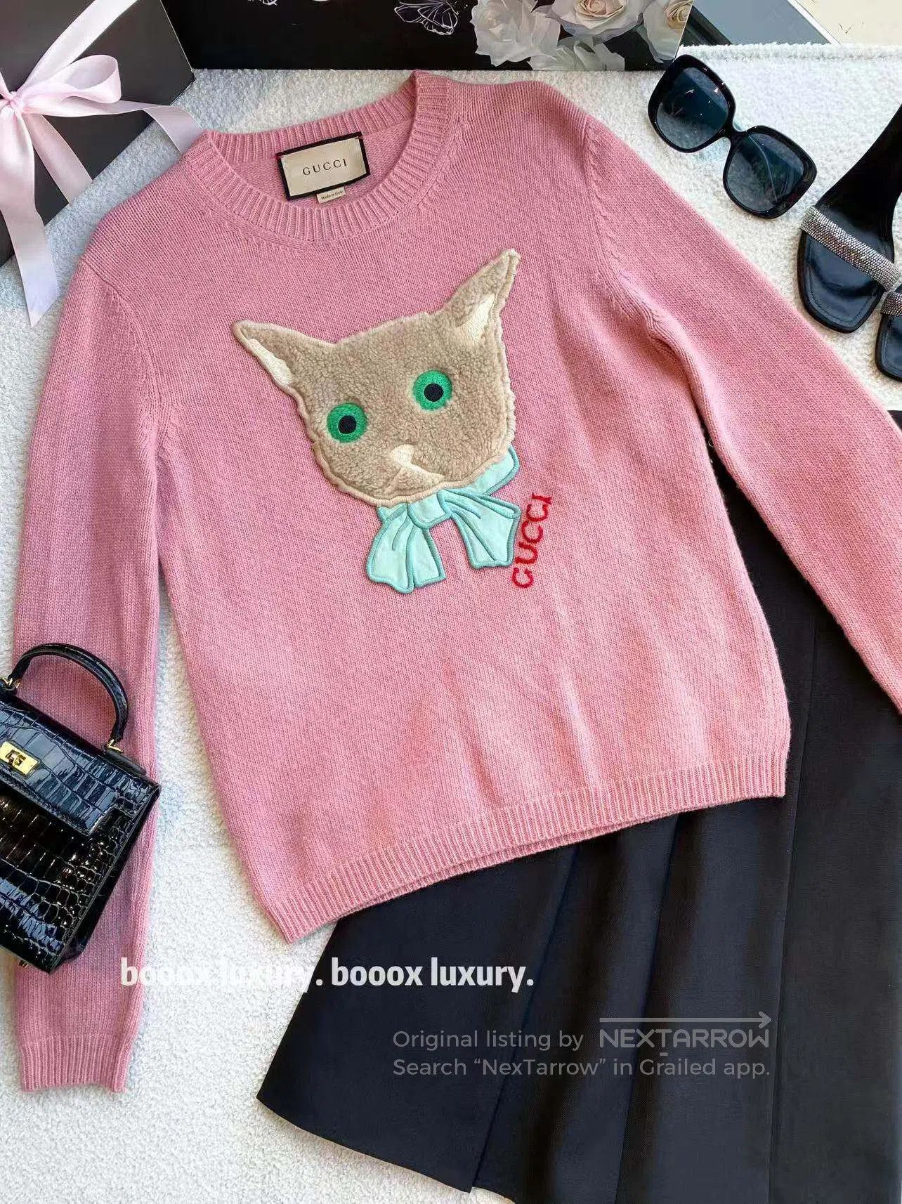 Gucci Guicci Kitten logo knitted sweater| Size XS / US 0-2 / IT 36-38 - 1 Thumbnail