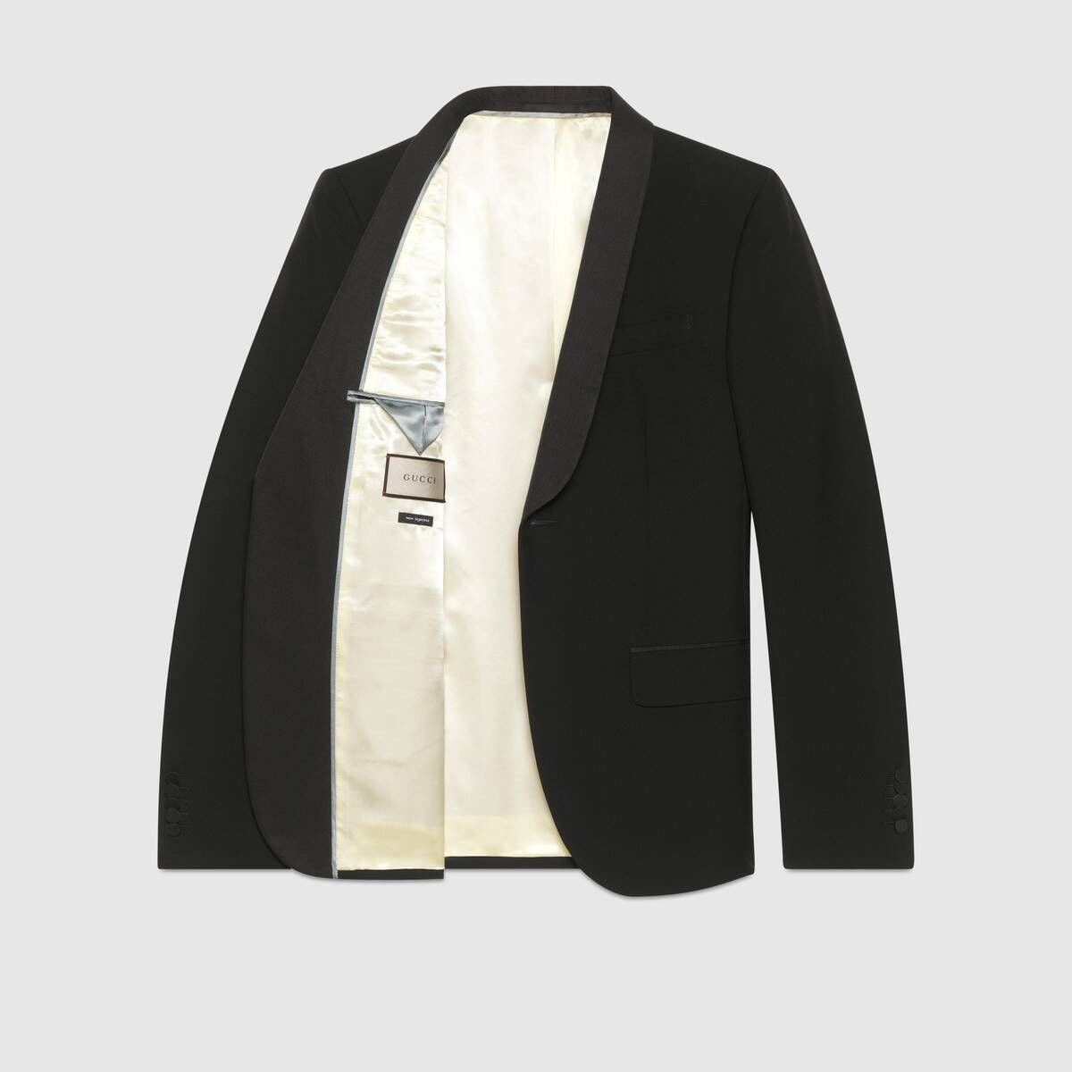 Gucci oc11z1025 Tapered Wool Mohair Tuxedo Suit in Black Size US M / EU 48-50 / 2 - 8 Thumbnail