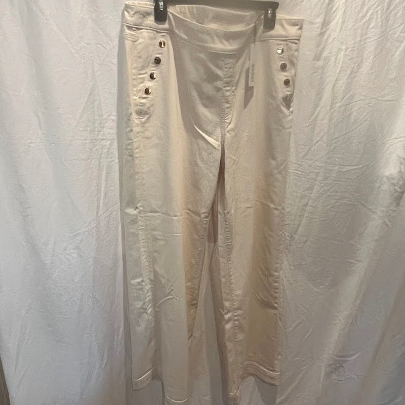 Chicos NWT Chico's Pull On Wide Leg Jeans Cream Size 4T / 20 Tall Size 42" / US 20 - 1 Thumbnail