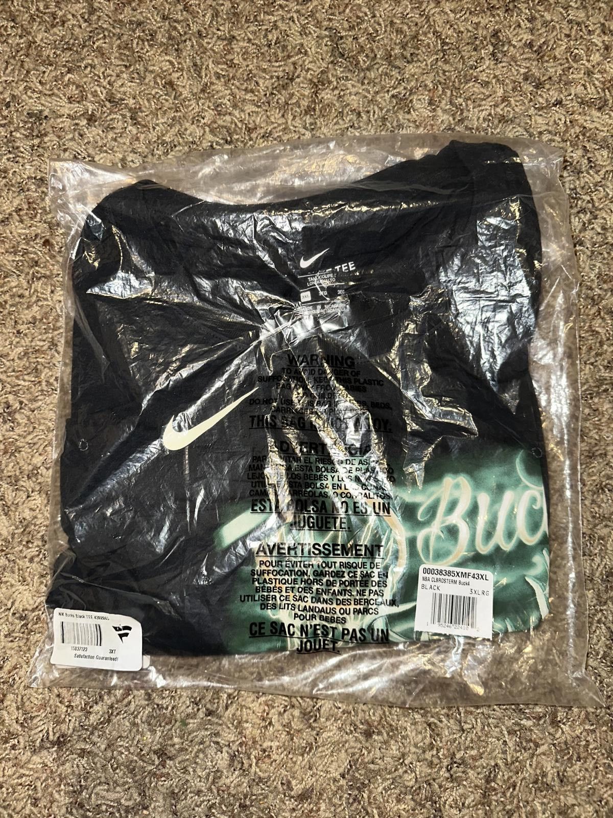Nike Nike Men’s NBA Milwaukee Bucks Champions Roster Black T-Shirt Size US XXL / EU 58 / 5 - 9 Thumbnail
