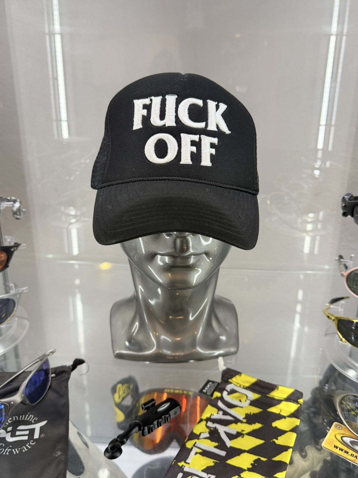Lumieres Lumières Fuck Off Trucker Hat Black Mesh Snapback Streetwear Size ONE SIZE - 1 Thumbnail