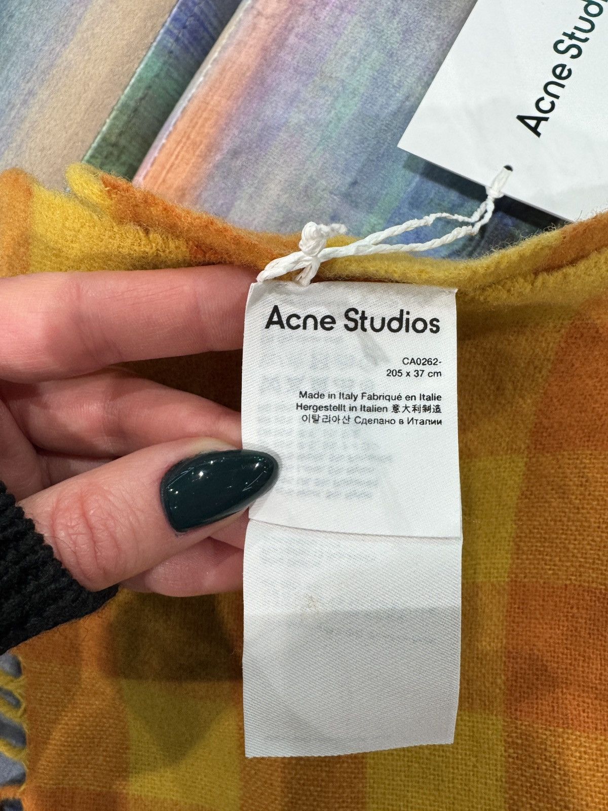 Acne Studios Last Acne Studios Logo Check Wool Scarf Size ONE SIZE - 3 Thumbnail