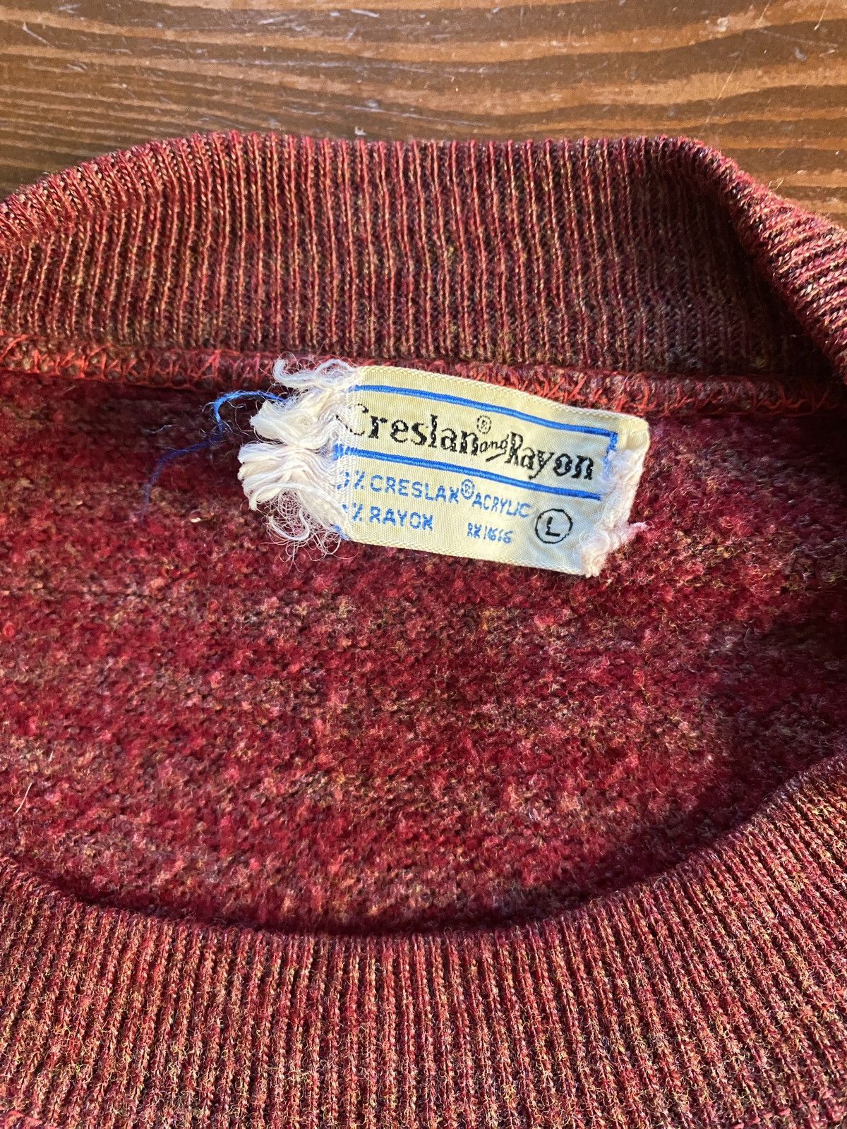 Vintage Vintage 60’s Creslon & Rayon Maroon Striped Knit Sweater Size US M / EU 48-50 / 2 - 3 Thumbnail