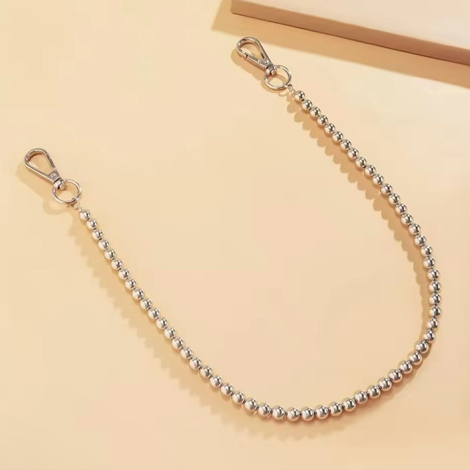 Other Metal Beaded Waist Chain Vintage Jeans Key Wallet Chain Size ONE SIZE - 2 Thumbnail