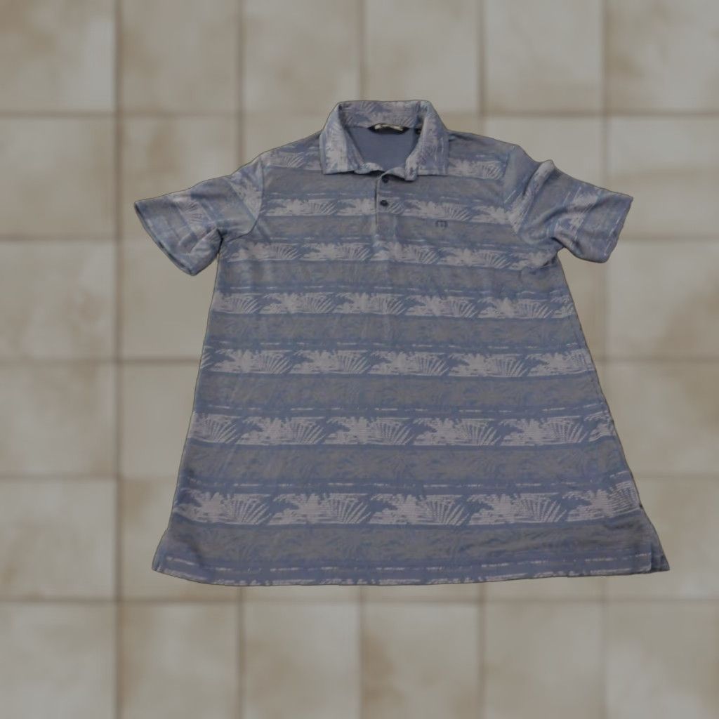 TravisMathew Travis Mathew Polo Men Large Blue Floral Knit Stretch Logo Golf Shirt Short Sleeve Button Collared Rx Vintage No Size US L / EU 52-54 / 3 - 1 Thumbnail