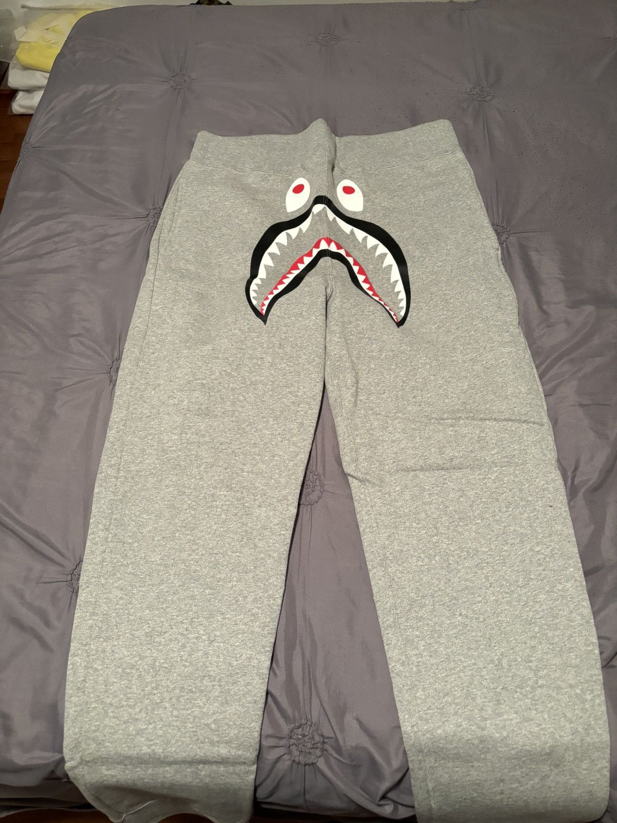 image of Bape Shark Sweat Pants in Grey, Men's (Size 38)