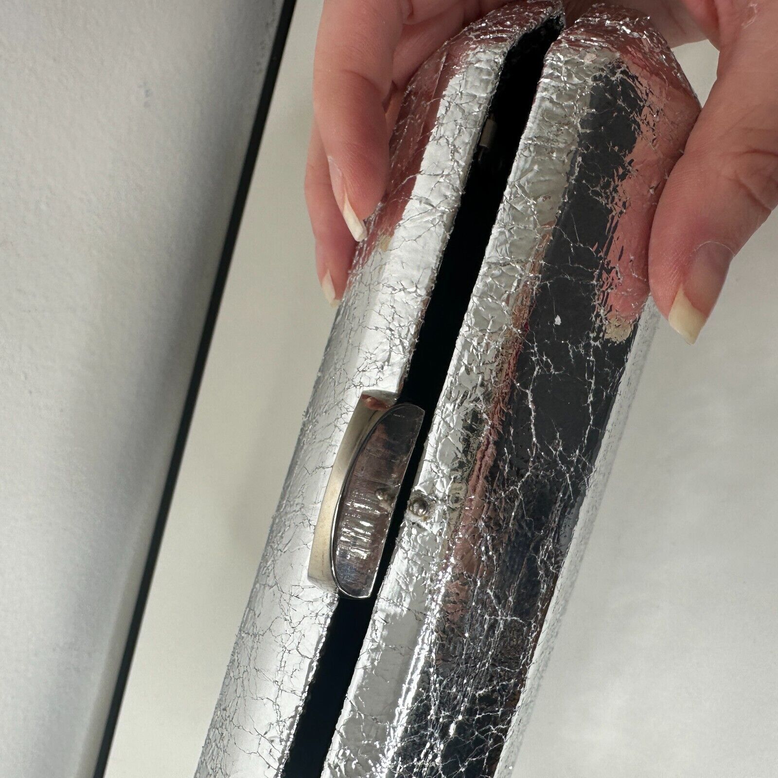 Other Lulu's Silver Metallic Box Snap Clutch Purse & Chain Strap Size ONE SIZE - 12 Thumbnail