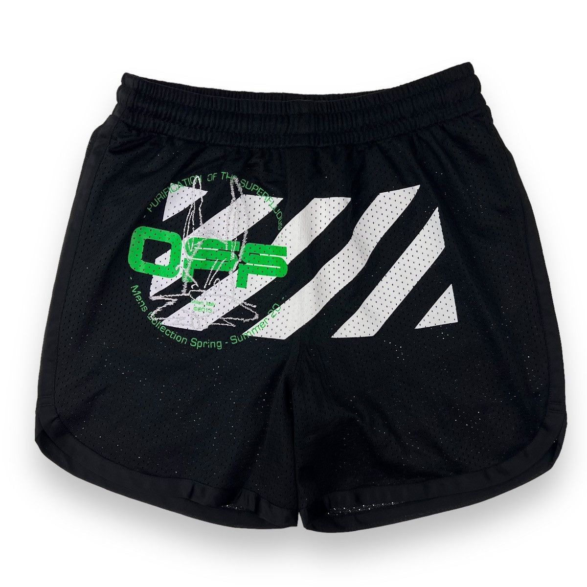 Image of Off White Off-White Black Mesh Shorts, Men's (Size 30)