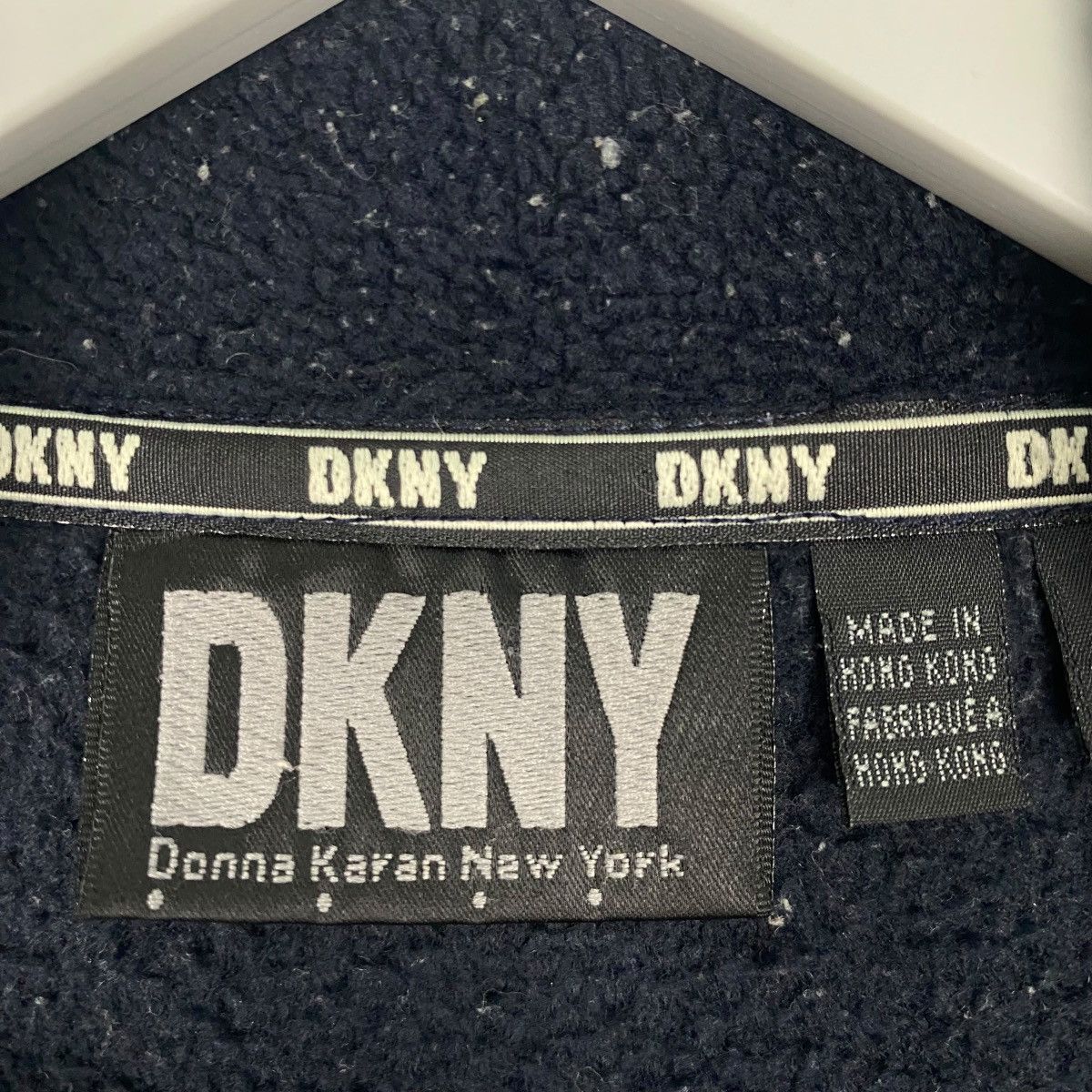 Other Vintage 90s DKNY Tec-System Half Zipper Fleece Navy Blue Size US XL / EU 56 / 4 - 5 Thumbnail