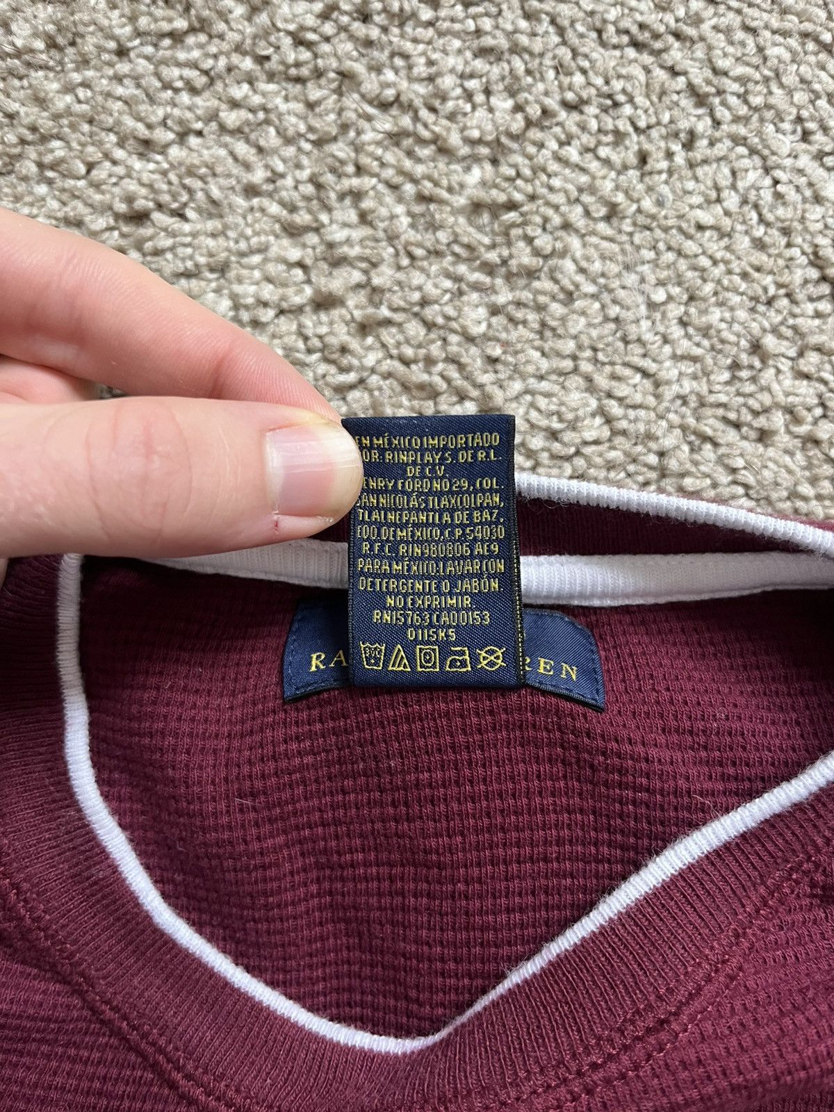Polo Ralph Lauren Burgundy Ralph Lauren Polo Long Sleeve Size US L / EU 52-54 / 3 - 4 Thumbnail