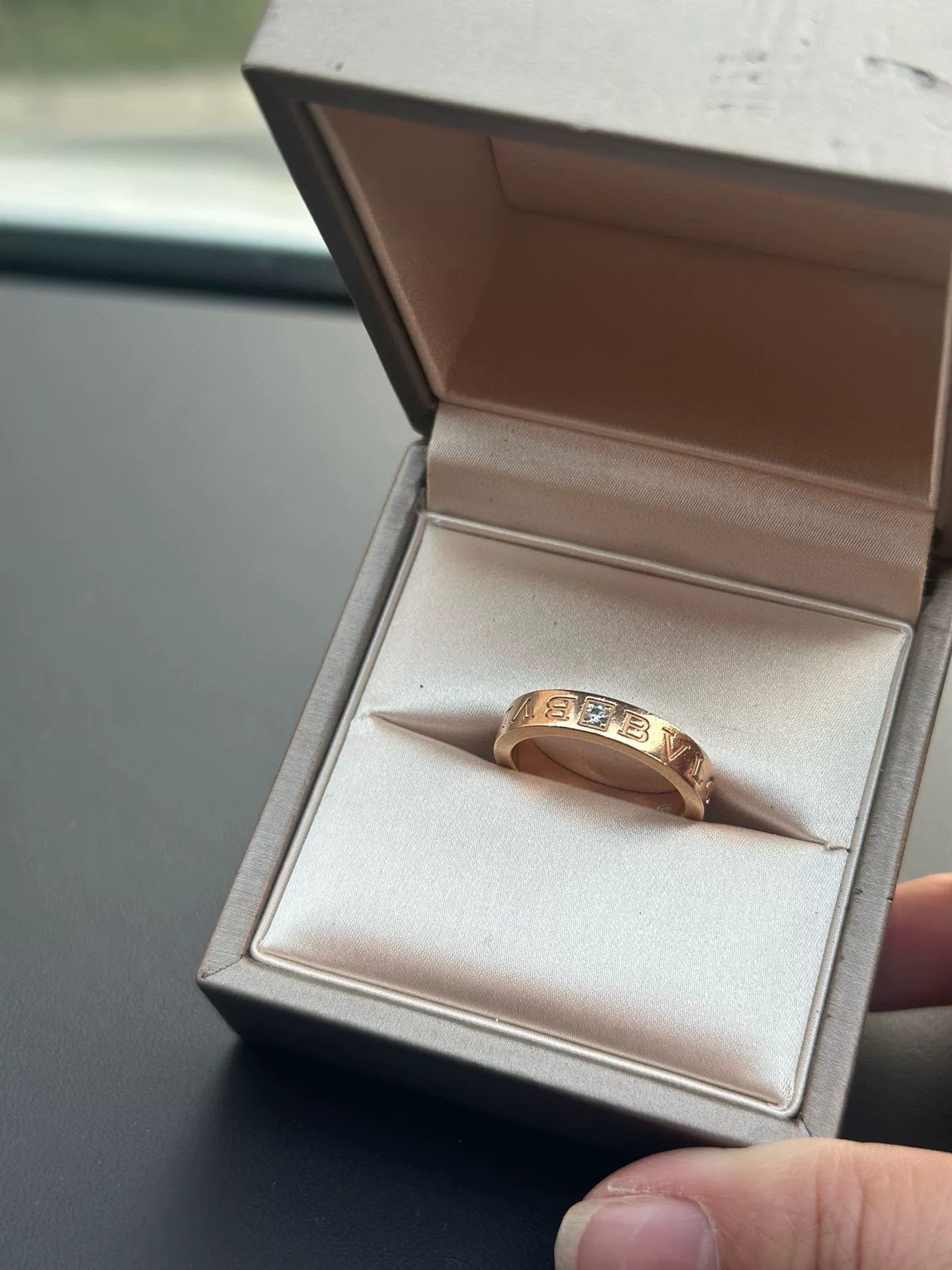Bvlgari Bvlgari Rose Gold Single Diamond Ring Size ONE SIZE - 1 Thumbnail