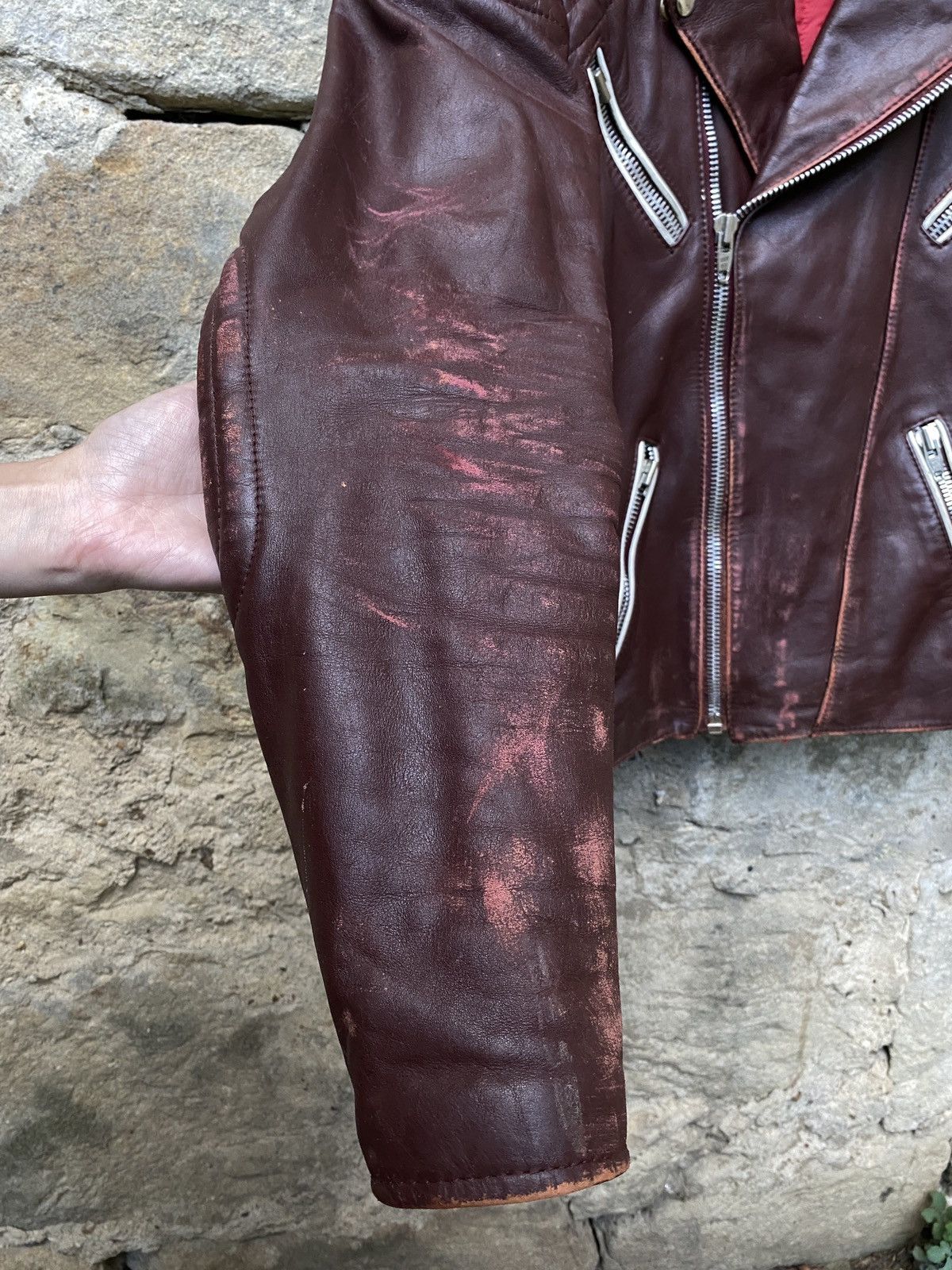 Vintage Rare Vintage 80s Distressed Leather Biker Jacket Size US M / EU 48-50 / 2 - 2 Thumbnail