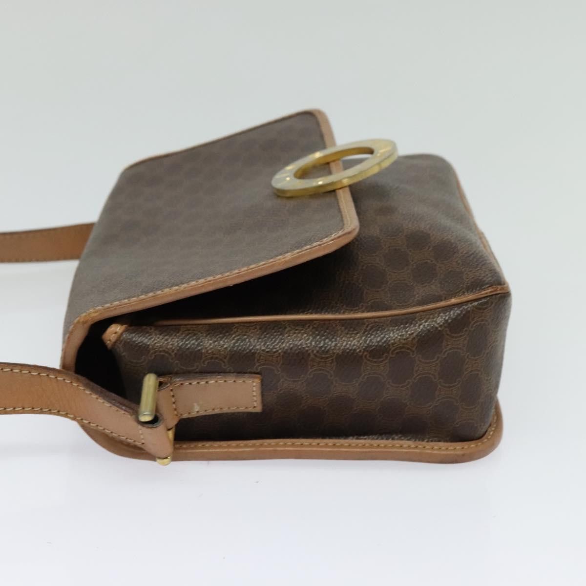 Celine CELINE Macadam Canvas Circle Shoulder Bag Pvc Leather Brown Size ONE SIZE - 4 Thumbnail