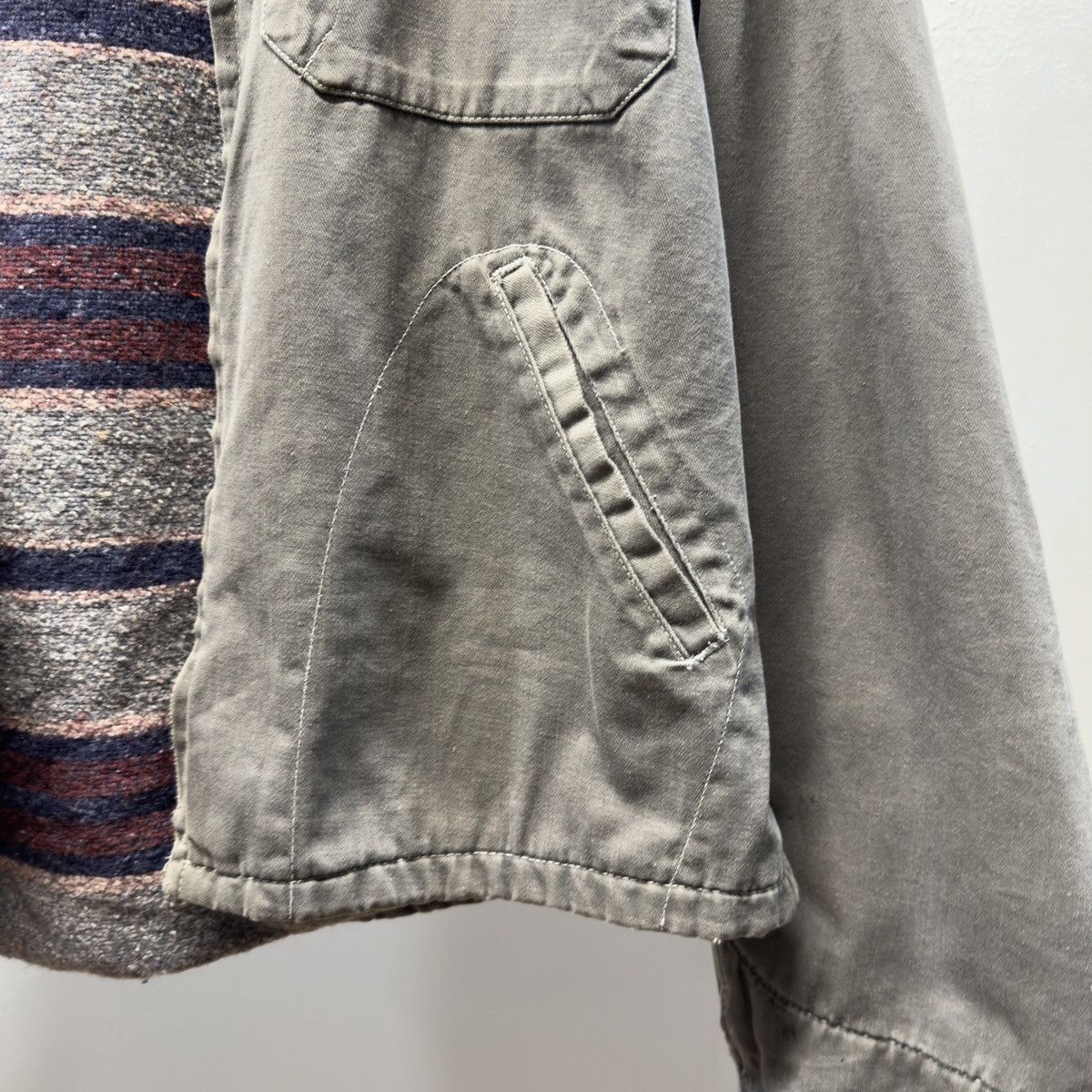 Vintage 50s 60s Thrashed Faded Distressed Work Jacket ERD Grunge Size US L / EU 52-54 / 3 - 5 Thumbnail