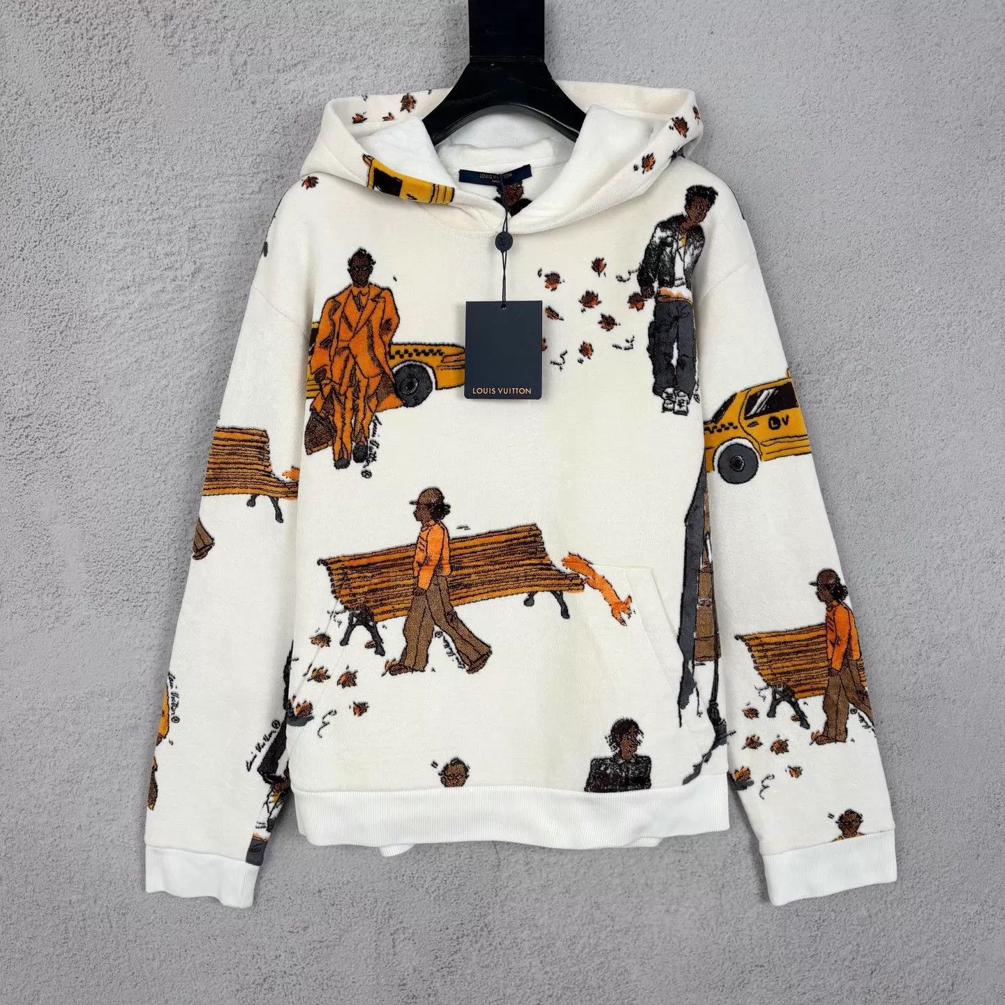 Louis Vuitton LV White Cartoon Flocked Hoodie M New Size US M / EU 48-50 / 2 - 1 Thumbnail