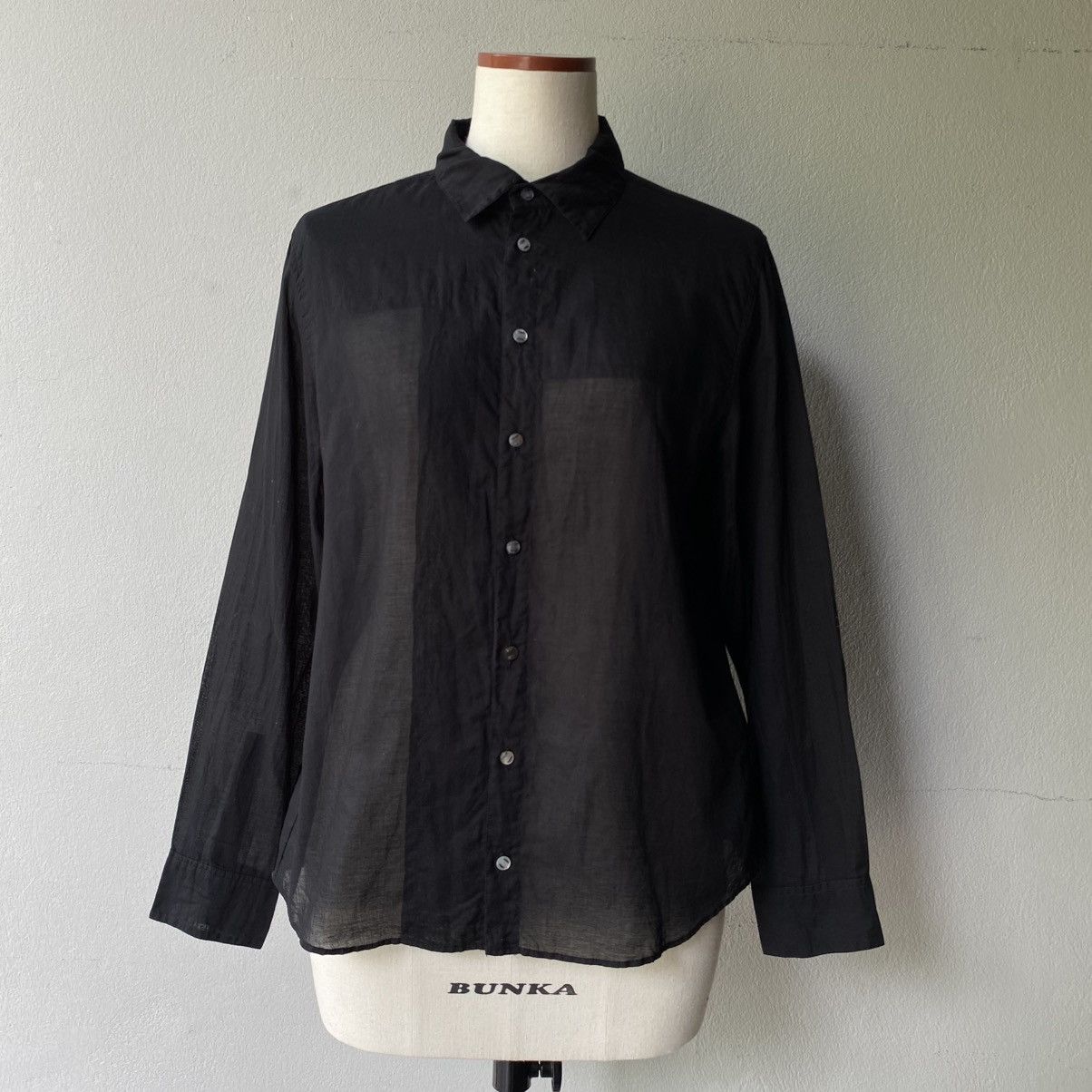 Issey Miyake × Japanese Brand Sunao kuwahara Sheer Black Long Sleeve Shirt Size M / US 6-8 / IT 42-44 - 9 Thumbnail