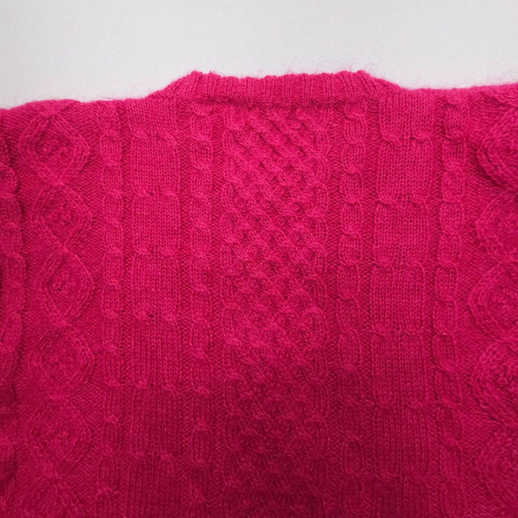 Vintage VINTAGE Paris Sport Club Mohair Blend Cable Knit Sweater Womens Large Pink Mohair Cable-Knit Pullover Winter Fall Spring Mock Neck Skirt? Size L / US 10 / IT 46 - 8 Thumbnail