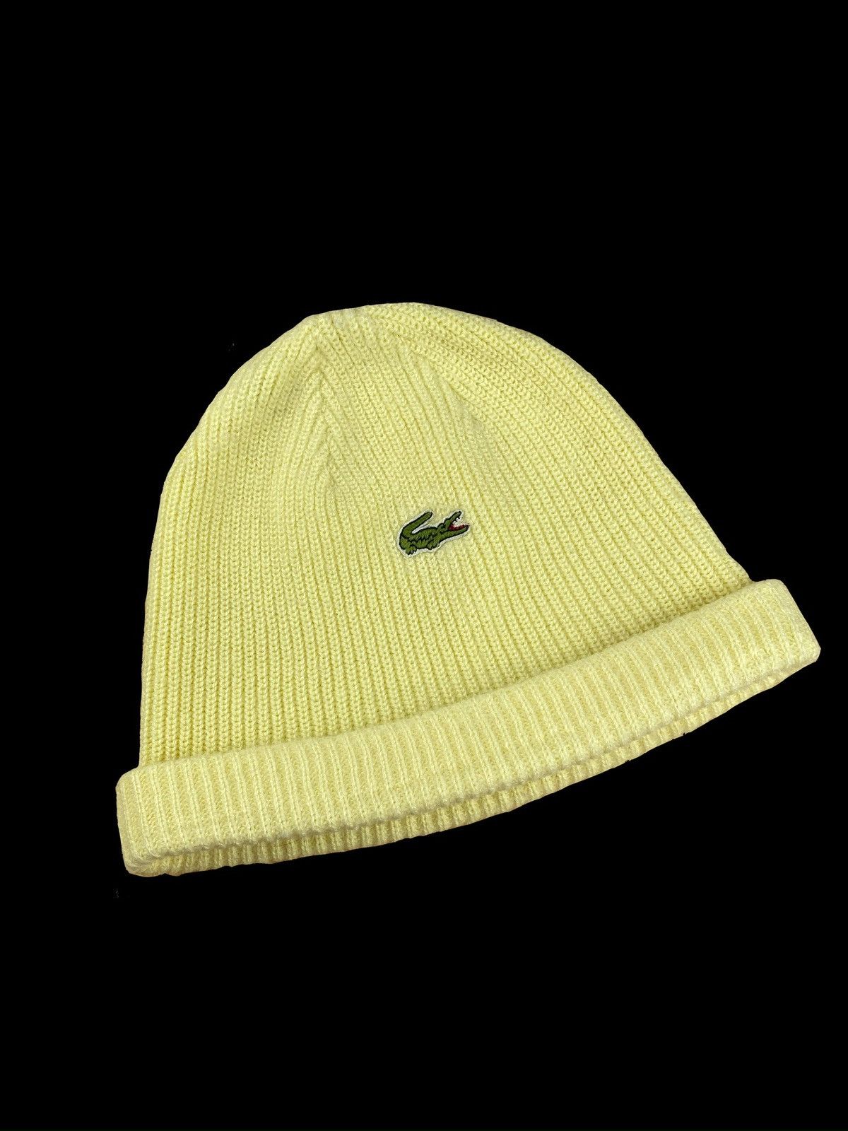 Lacoste × Vintage LACOSTE 80s KNITTED BEANIE HAT LOGO MADE IN FRANCE ONE SIZE Size ONE SIZE - 1 Thumbnail