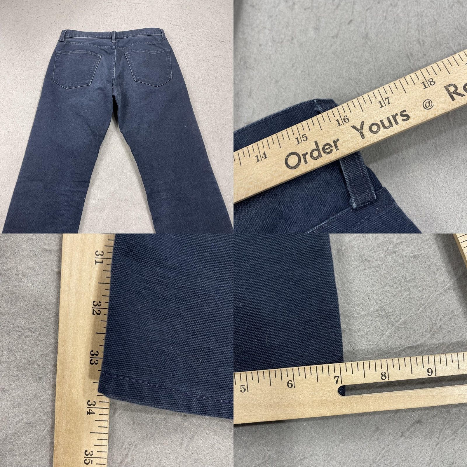 Sid Mashburn Sid Mashburn Pants Mens 32x34 Blue Canvas Straight Leg Button Fly Made USA Work Size US 32 / EU 48 - 8 Thumbnail