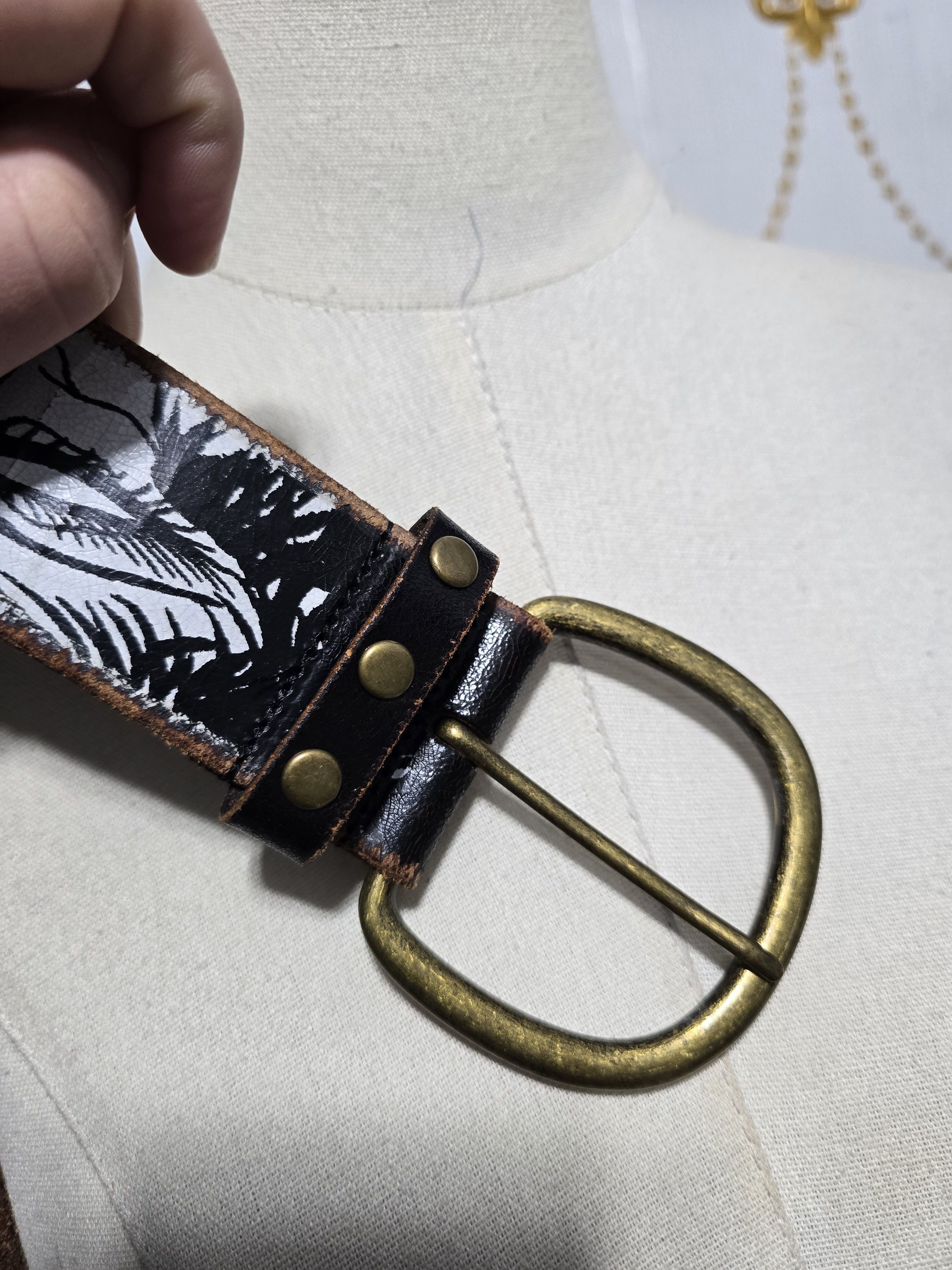 Ed Hardy Vintage ED HARDY HANDMADE genuine leather belt Size ONE SIZE - 5 Thumbnail