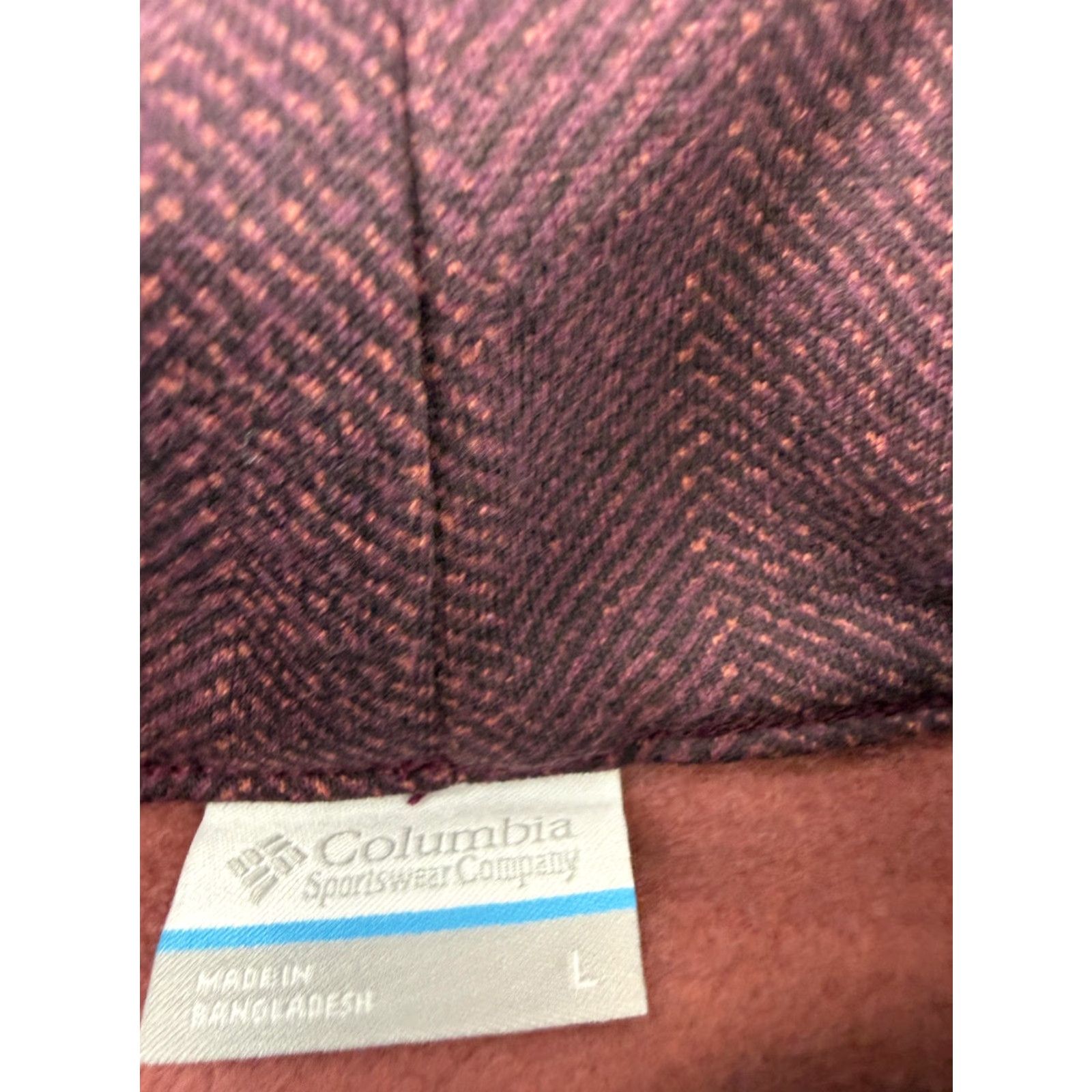 Vintage Columbia Shirt Womens Large Purple Herringbone Fleece Cowl Neck Tunic Top Size L / US 10 / IT 46 - 6 Thumbnail