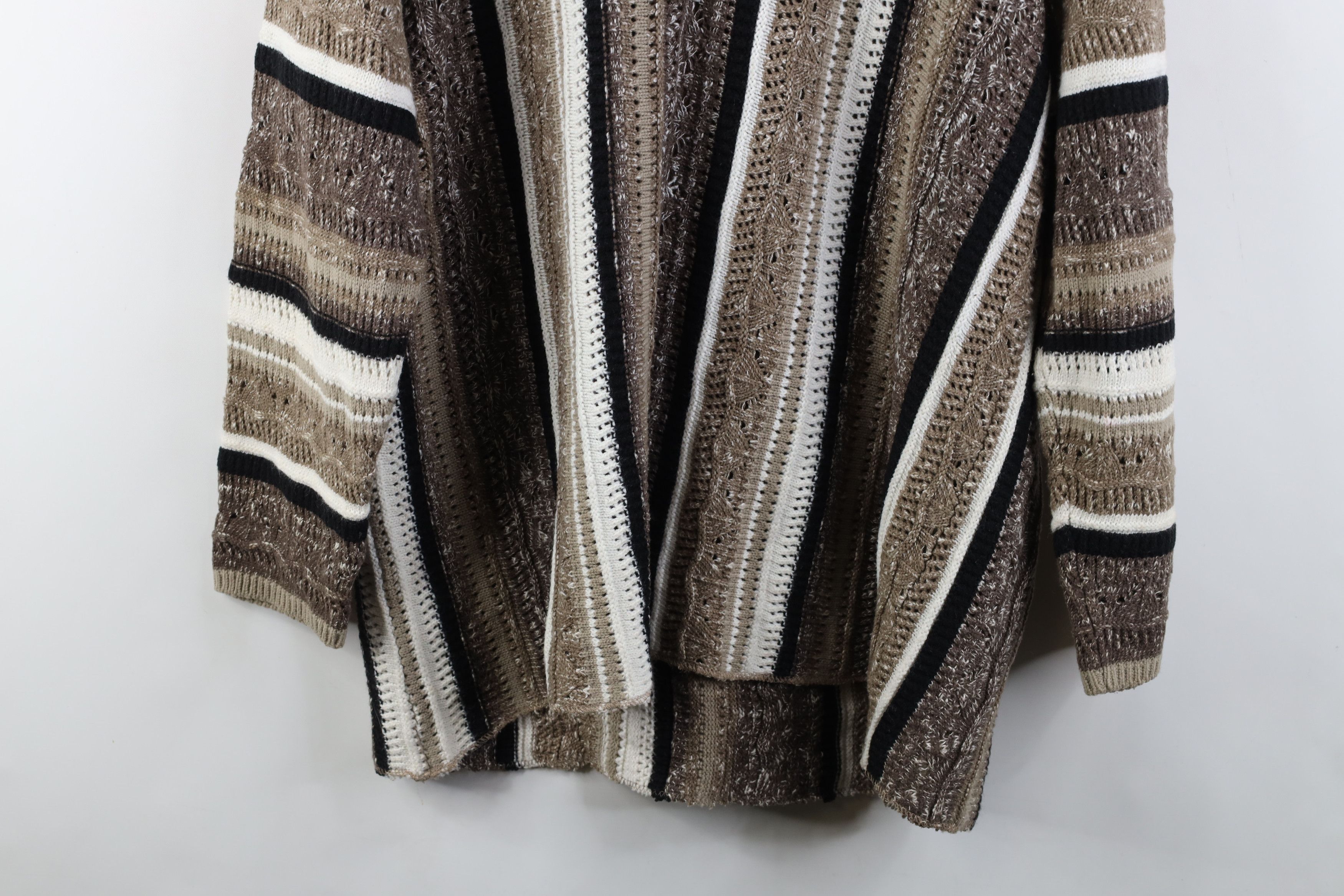 Vintage Vintage 90s Coogi Style Crochet Knit Sweater Earth Tone Size 3XL / US 20-22 - 13 Thumbnail