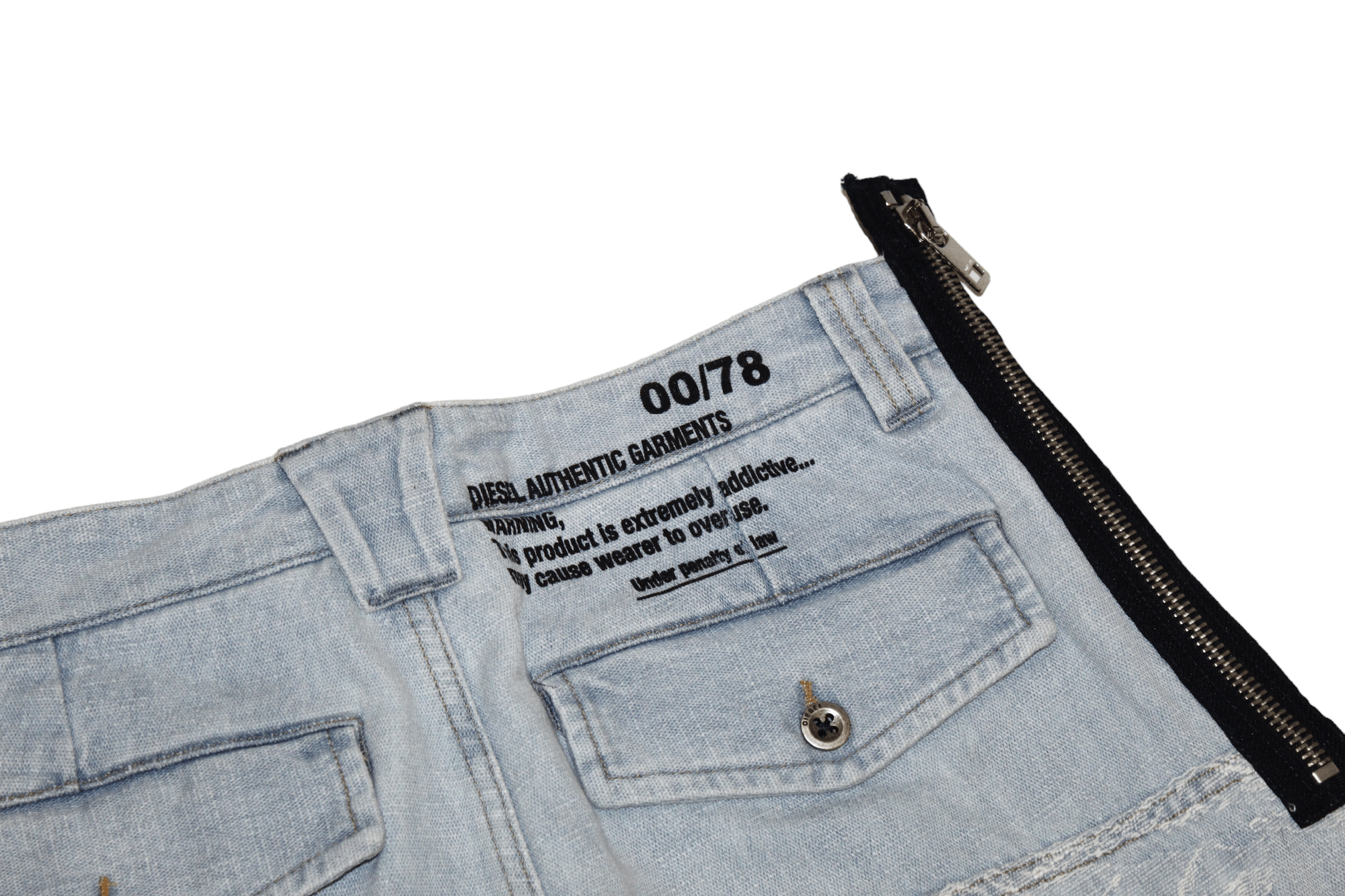 Diesel 💥Diesel D-LUK Baggy Heavy Denim Shorts Textured Pattern Size US 32 / EU 48 - 10 Thumbnail