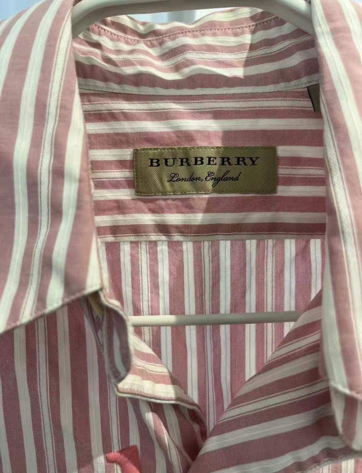 Burberry Burberry pink striped short-sleeve shirt J38 Size S / US 4 / IT 40 - 4 Thumbnail