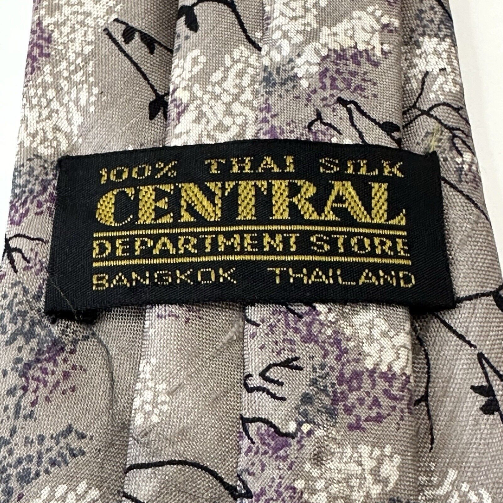 Other Central Dept Store Bankok Thailand Tie Thai Silk Purple Size ONE SIZE - 2 Thumbnail