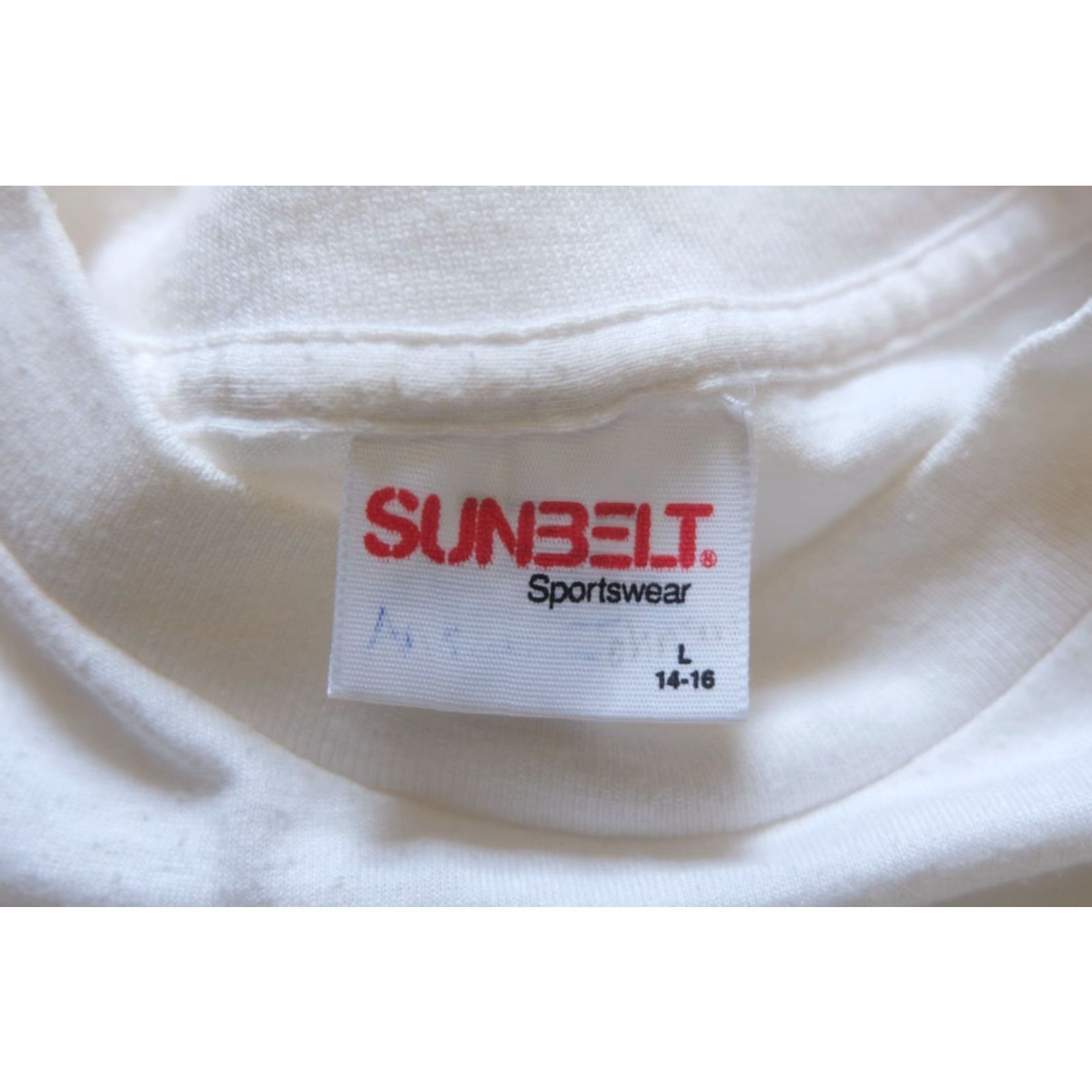 Etro VINTAGE USA MADE SUNBELT SPORTSWEAR T-SHIRT Lace Bottom Cotton 80s 90s White Men L SIZE Size US L / EU 52-54 / 3 - 6 Thumbnail