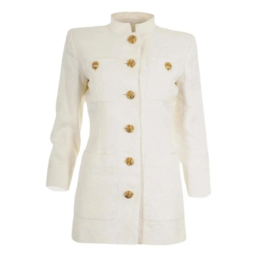 Yves Saint Laurent Yves Saint Laurent White Vintage Blazer Gold Buttons FR36 Size XS / US 0-2 / IT 36-38 - 1 Thumbnail