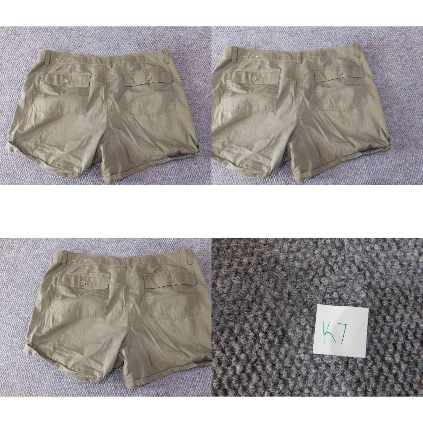 Loft LOFT Ann Taylor Womens Shorts 14 Green Cargo Flat Front Zip Classic Casual Knit Cotton Regular Mid Rise Flower Comfort Stretch Womens Size 26" / US 2 / IT 38 - 8 Thumbnail