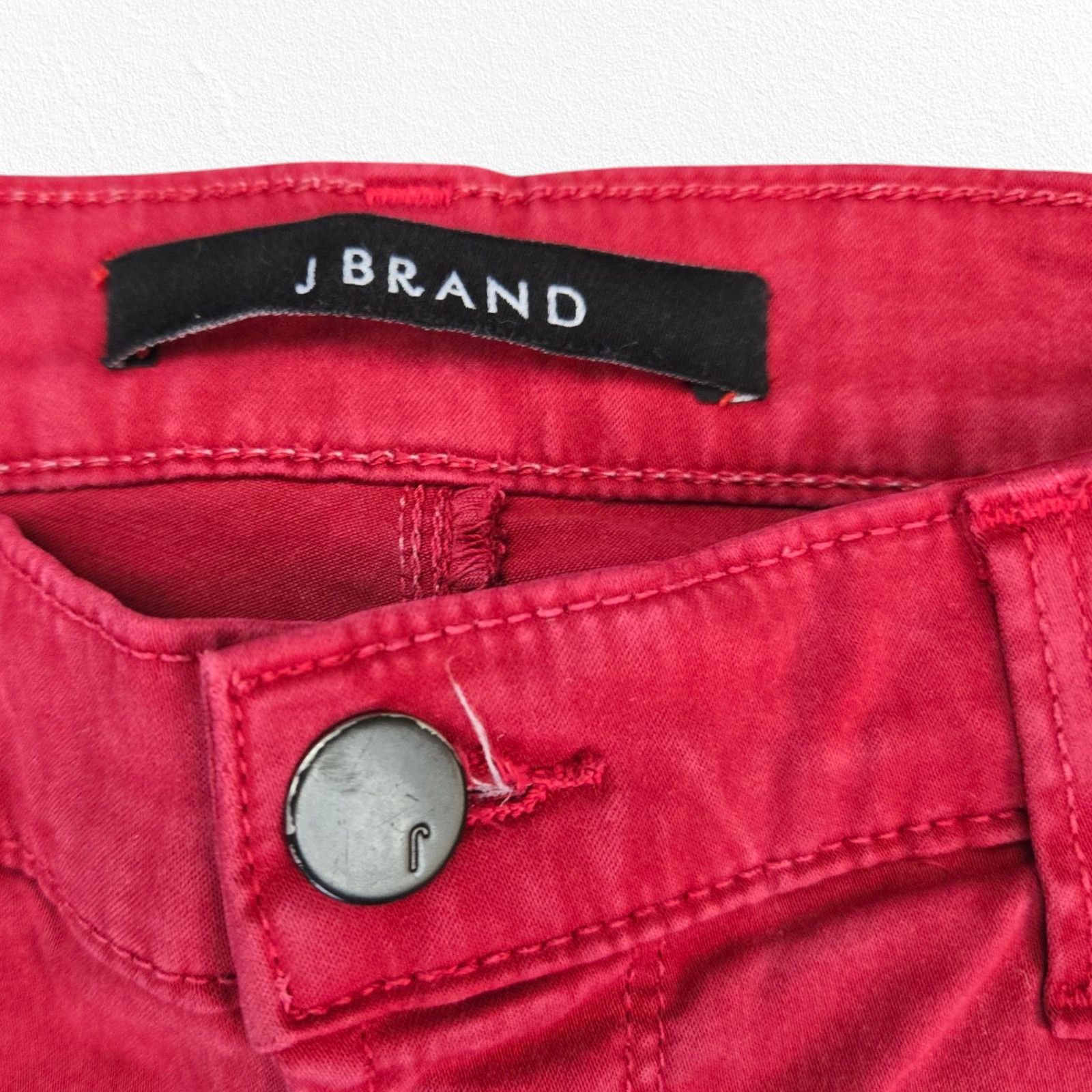 J Brand J Brand Red Zippered Ankle Skinny Jeans Size 27 Size 27" / US 4 / IT 40 - 4 Thumbnail
