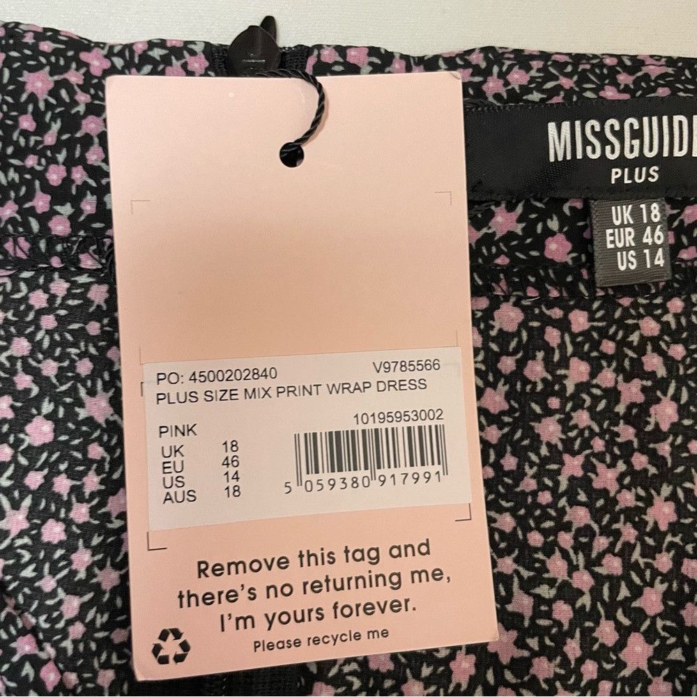 Other NWT New Missguided Mix Print Wrap Floral Short Sleeve Dress Size XL / US 12-14 / IT 48-50 - 9 Thumbnail