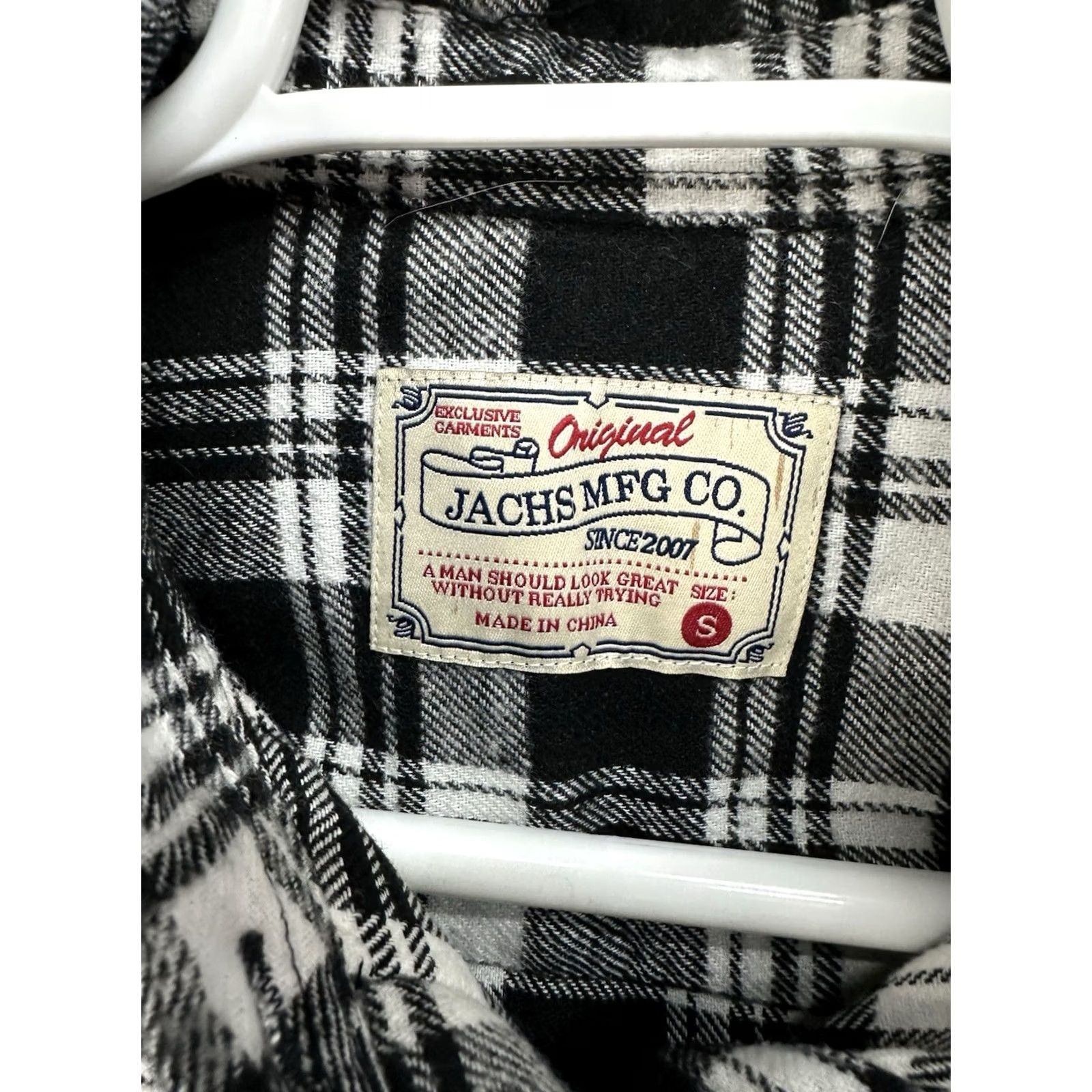 Vintage JACHS Shirt Men’s Size S Black Plaid Button Front Long Sleeve Collared Cotton Flannel Button-Up Regular Size US S / EU 44-46 / 1 - 2 Thumbnail